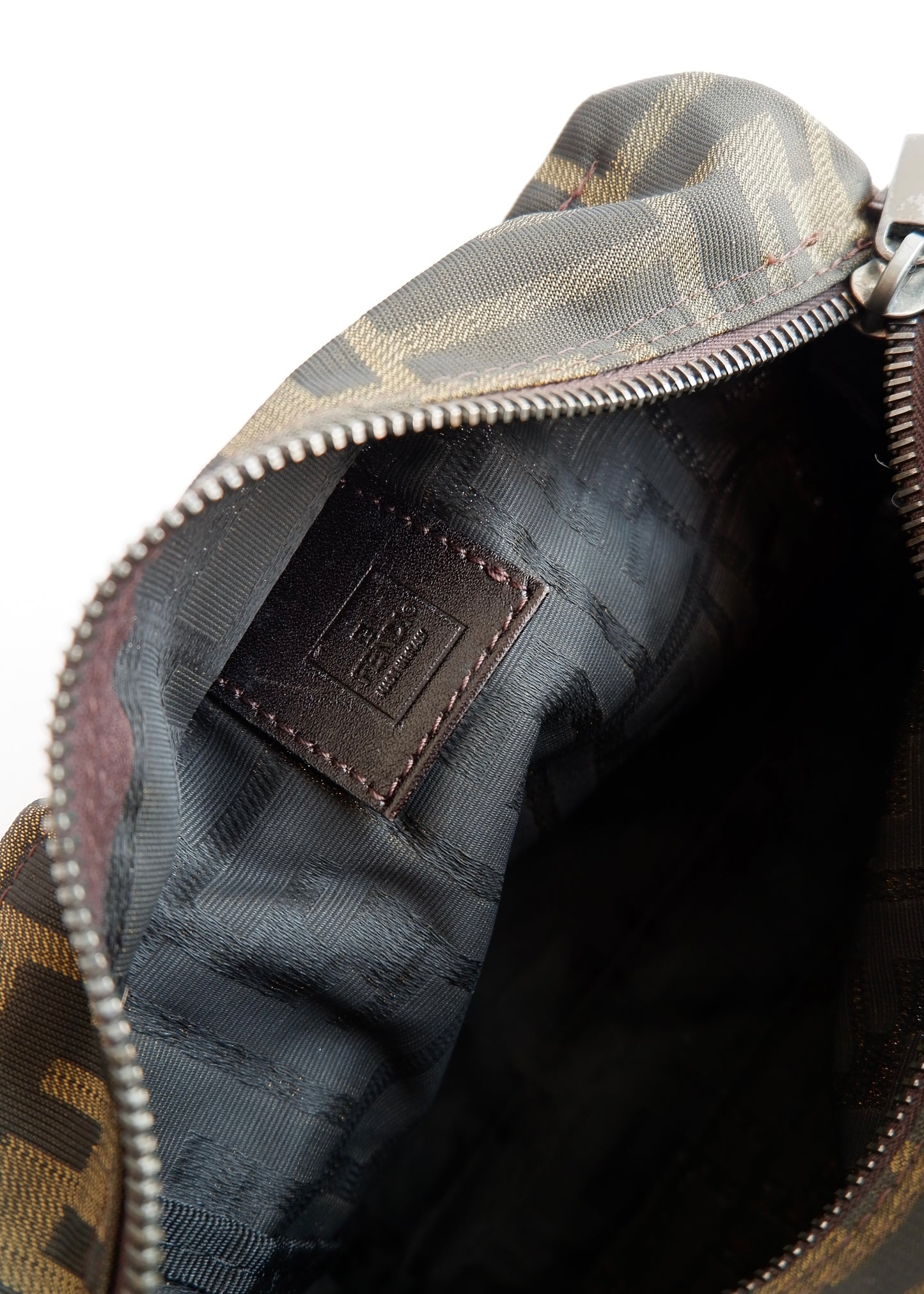 Authentic Preowned Vintage Fenci Brown Canvas Zucca Mini Handbag