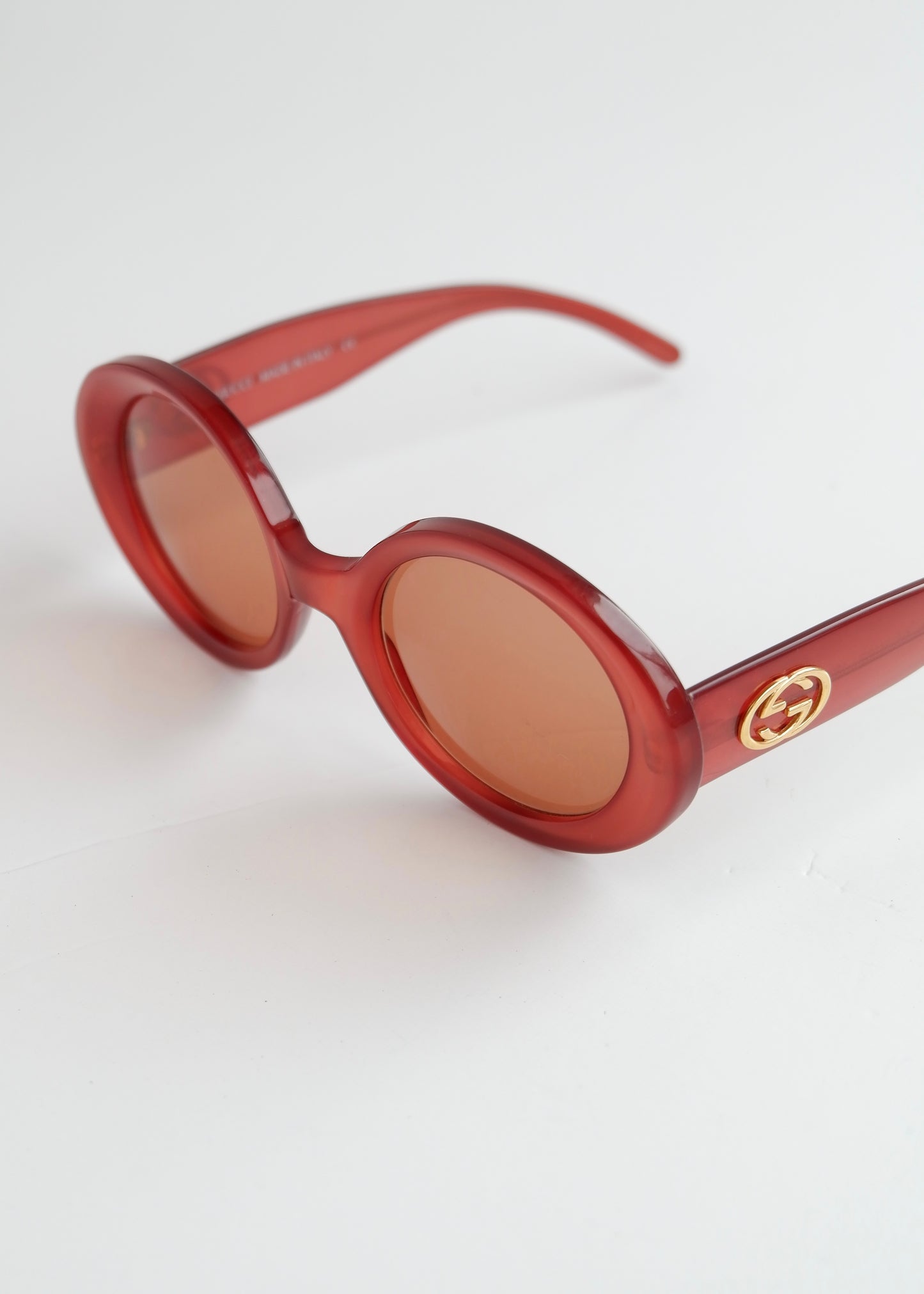 Authentic Preowned Gucci Red Round Frame Sunglasses