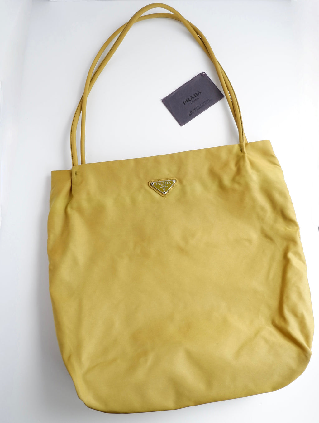 Authentique Sac Cabas Prada en Nylon Vert d'occasion