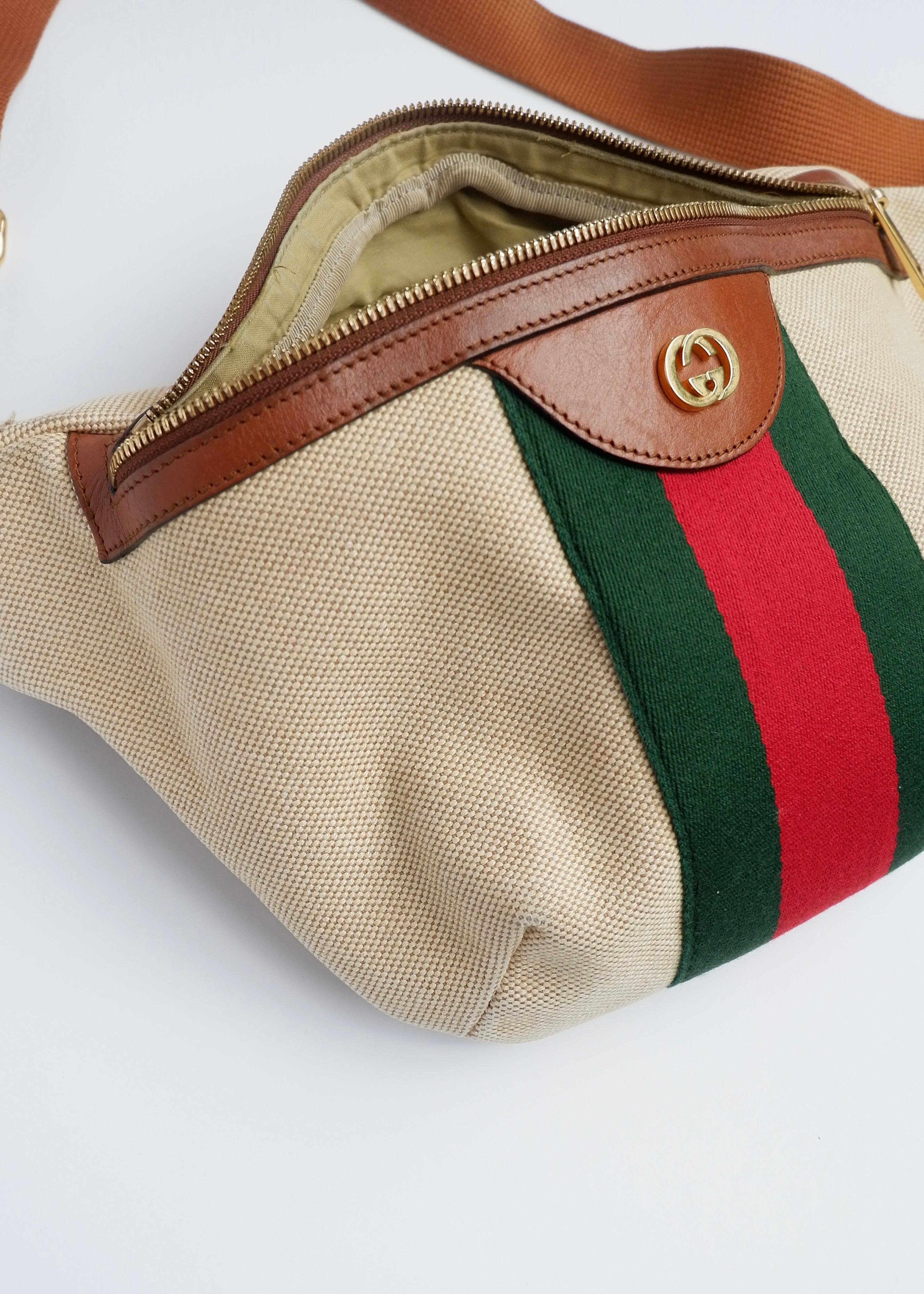 Authentique Sac Banane Gucci Beige Sherry Line d'Occasion