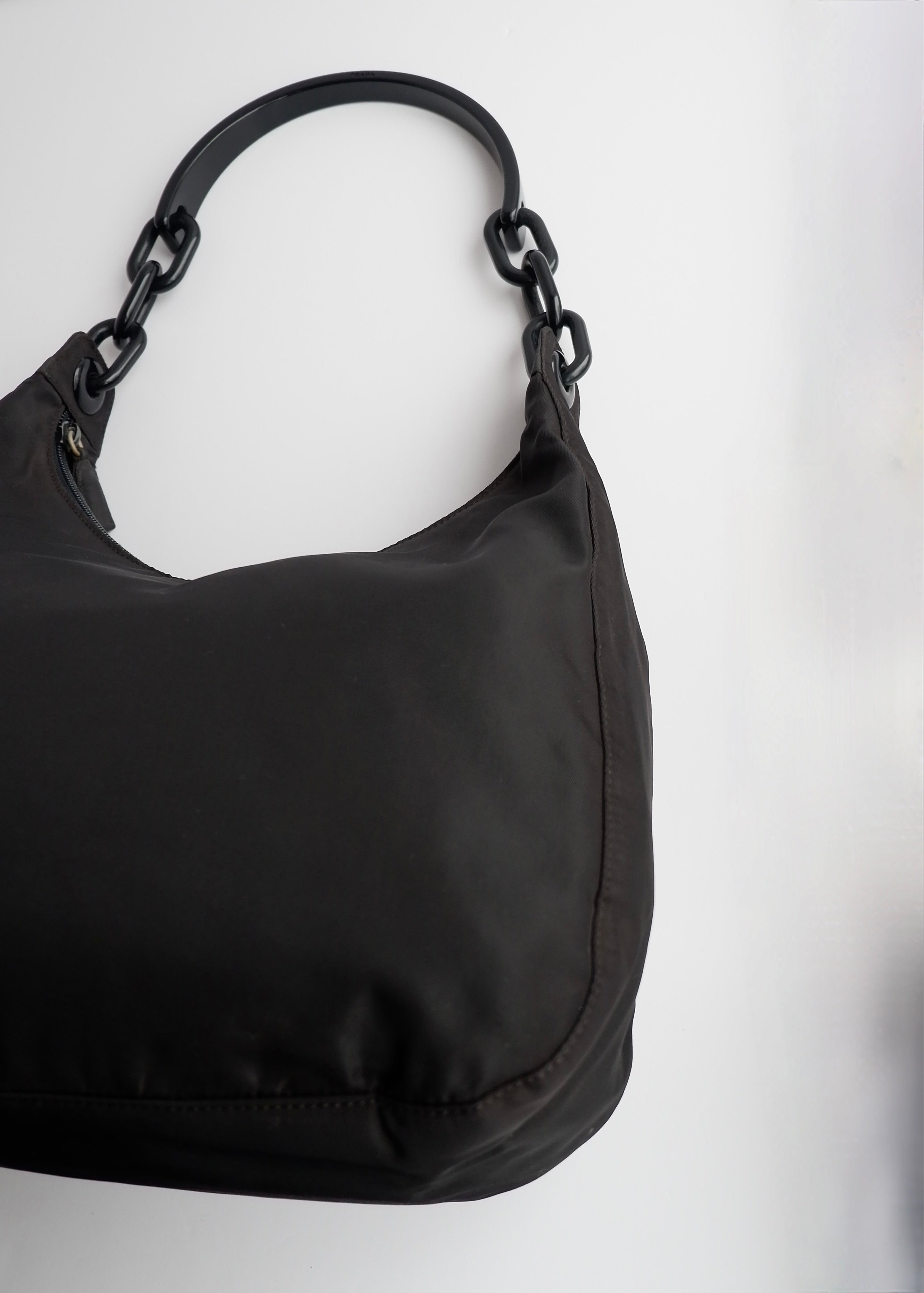 Authentic Preowned Prada Black Nylon Hobo Shoulder Bag