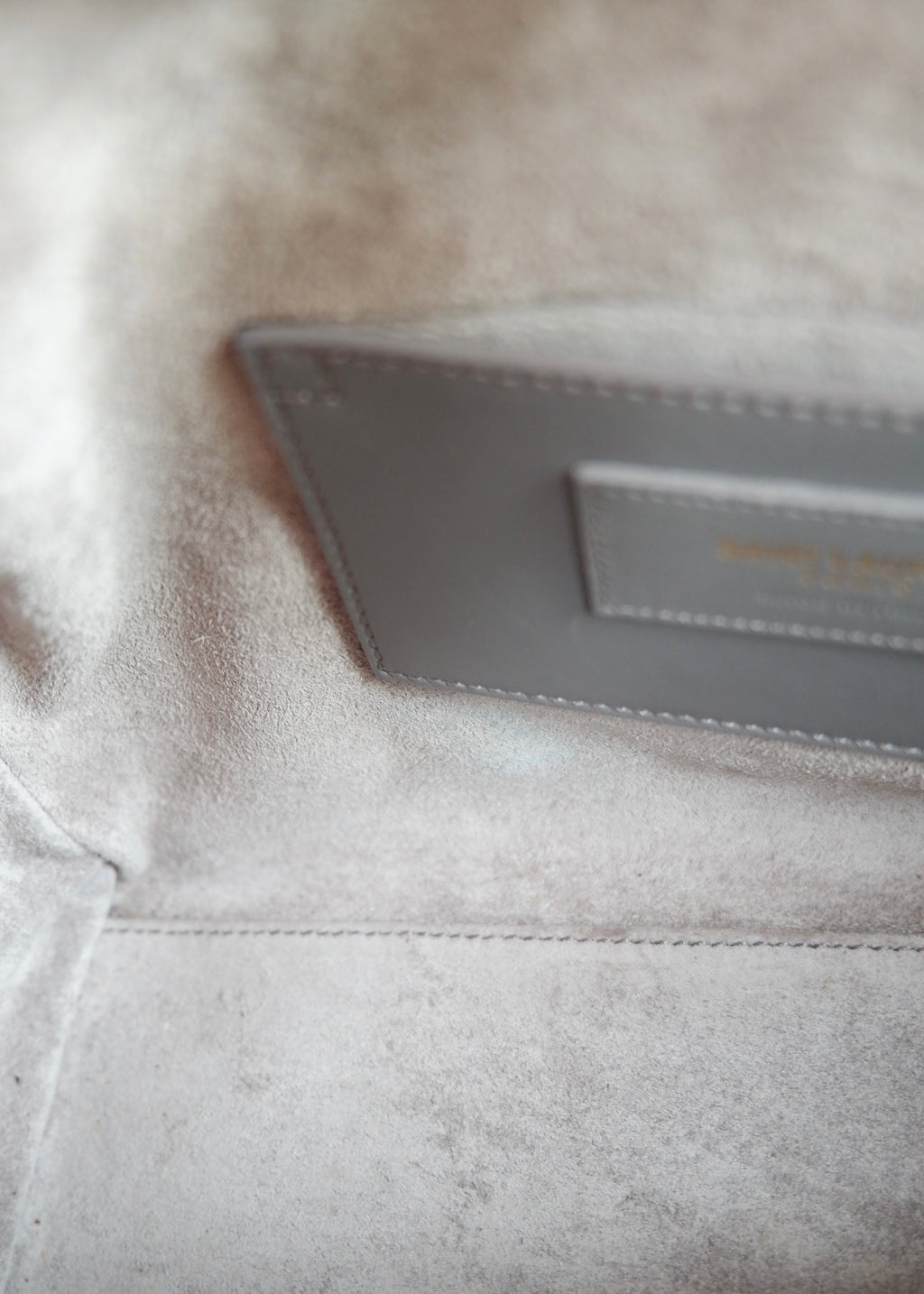 Authentic Preowned Saint Laurent Grey Leather Baby Two Way Duffle