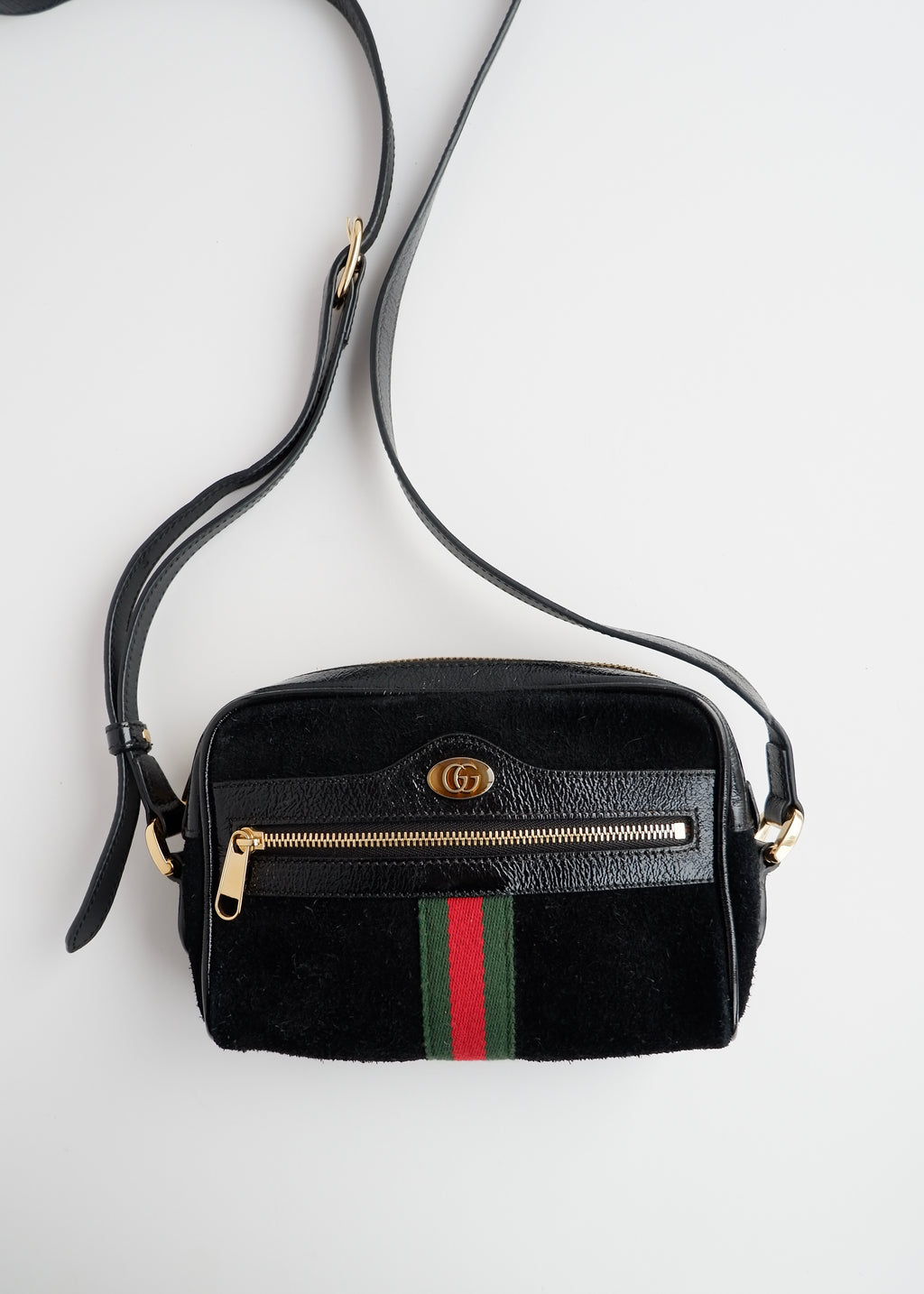 Authentic Preowned Gucci Black Suede Ophidia Mini Crossbody Bag