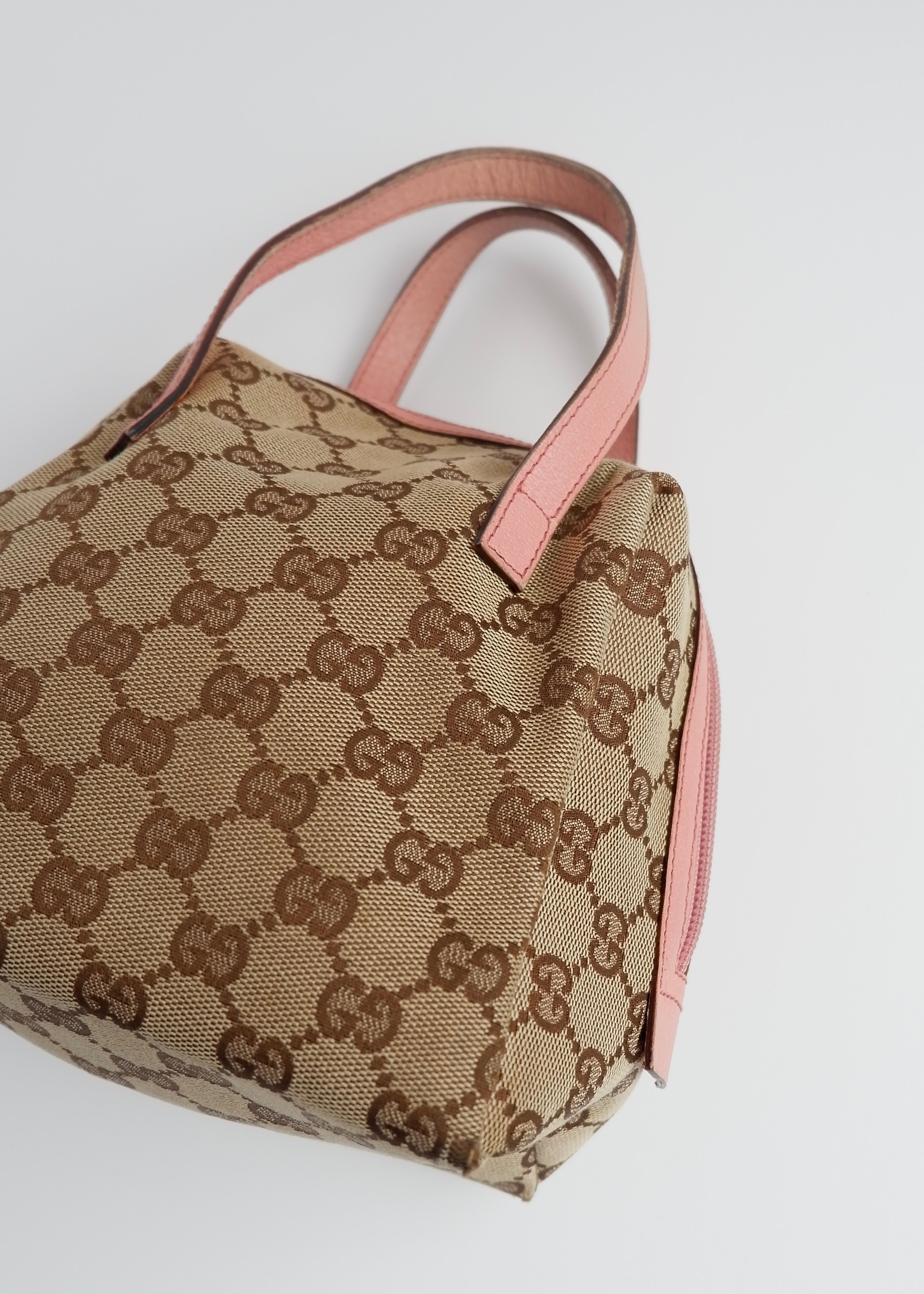 Authentic Preowned Gucci GG Canvas Pink Tofu Handbag