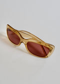 Authentiques lunettes de soleil à monture carrée marron Prada d'occasion