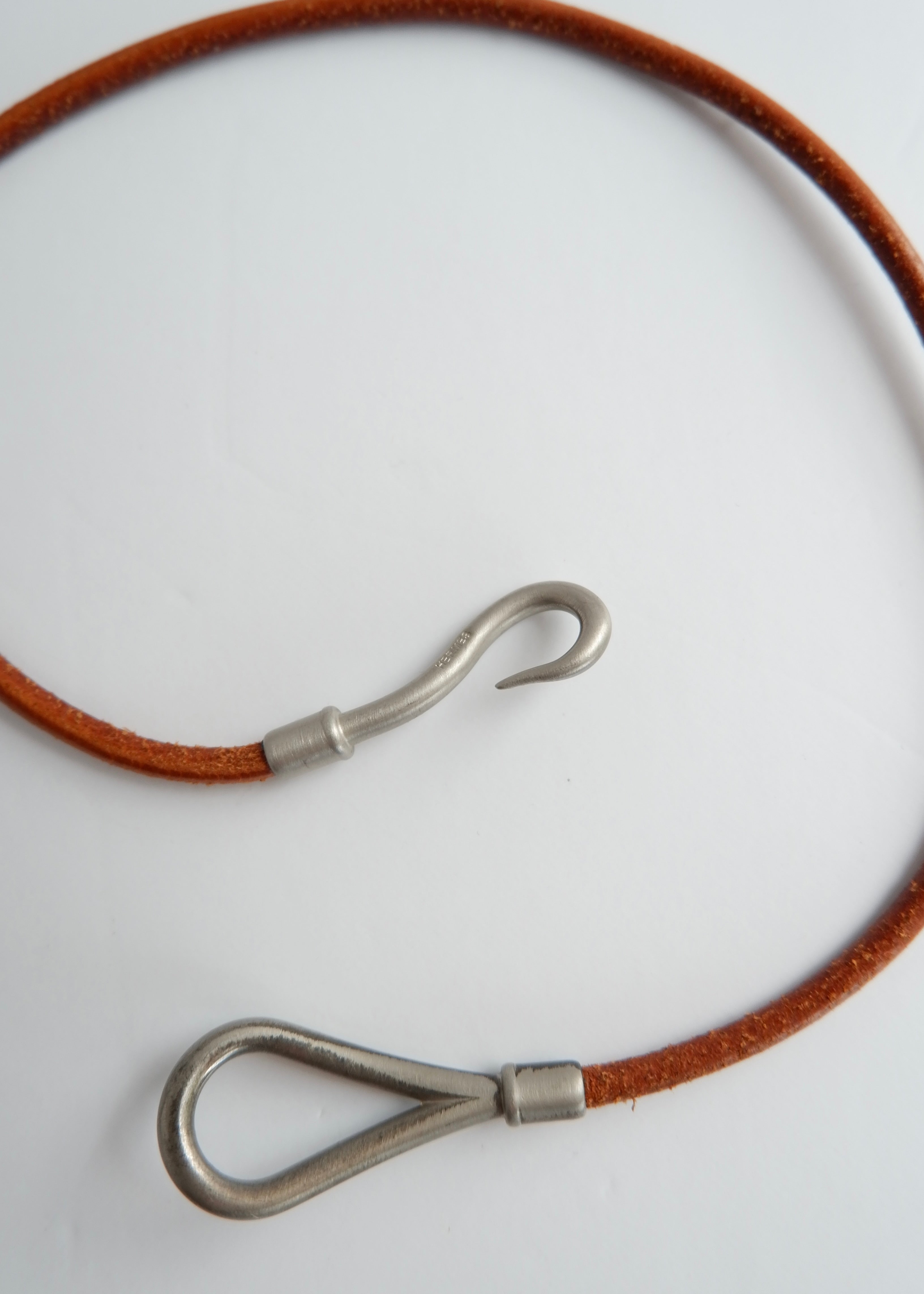 Authentic Preowned Hermes Brown Leather Knot Bracelet