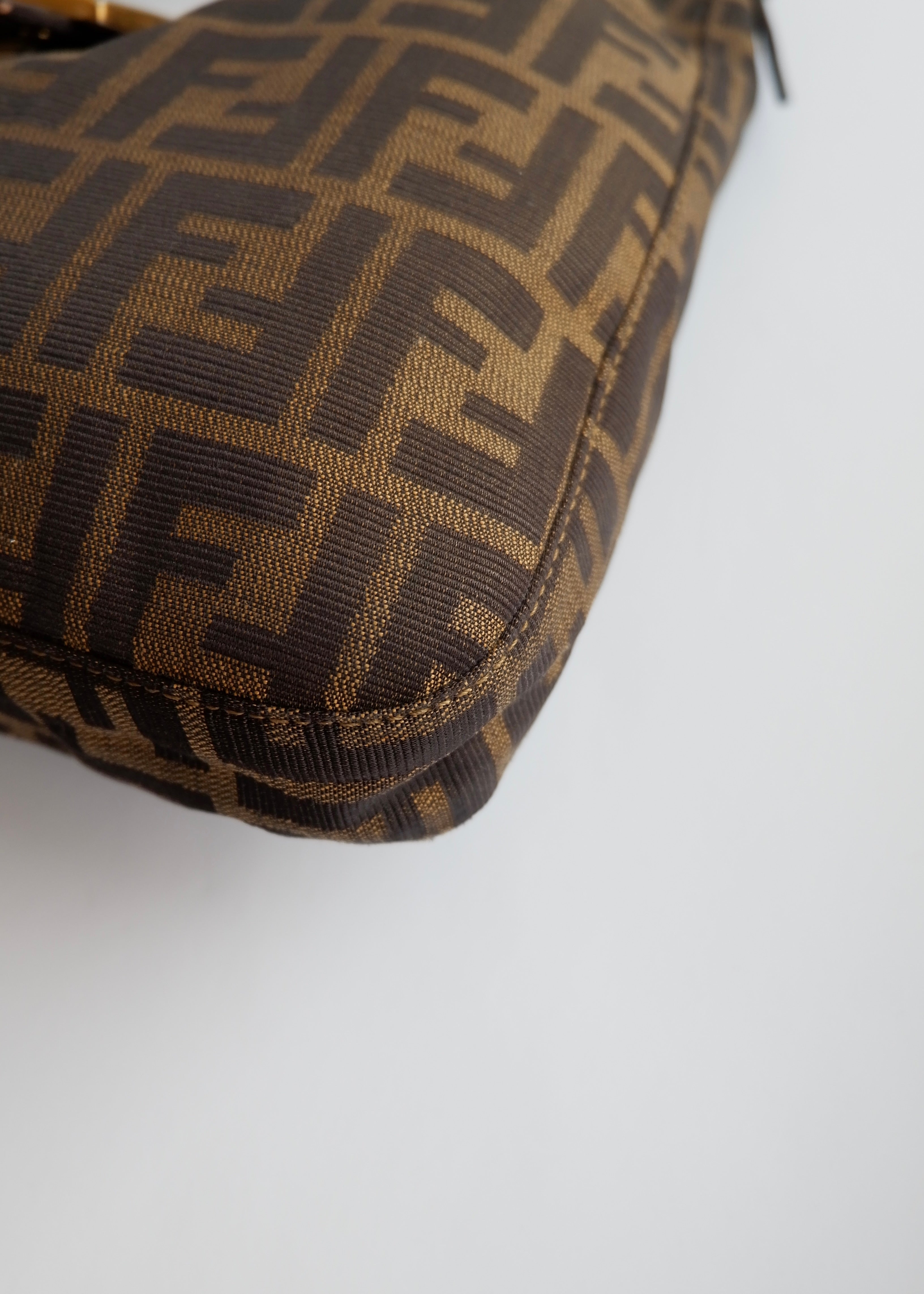 Authentic Preowned Fendi Brown Canvas Zucca Hobo Shoulder Bag