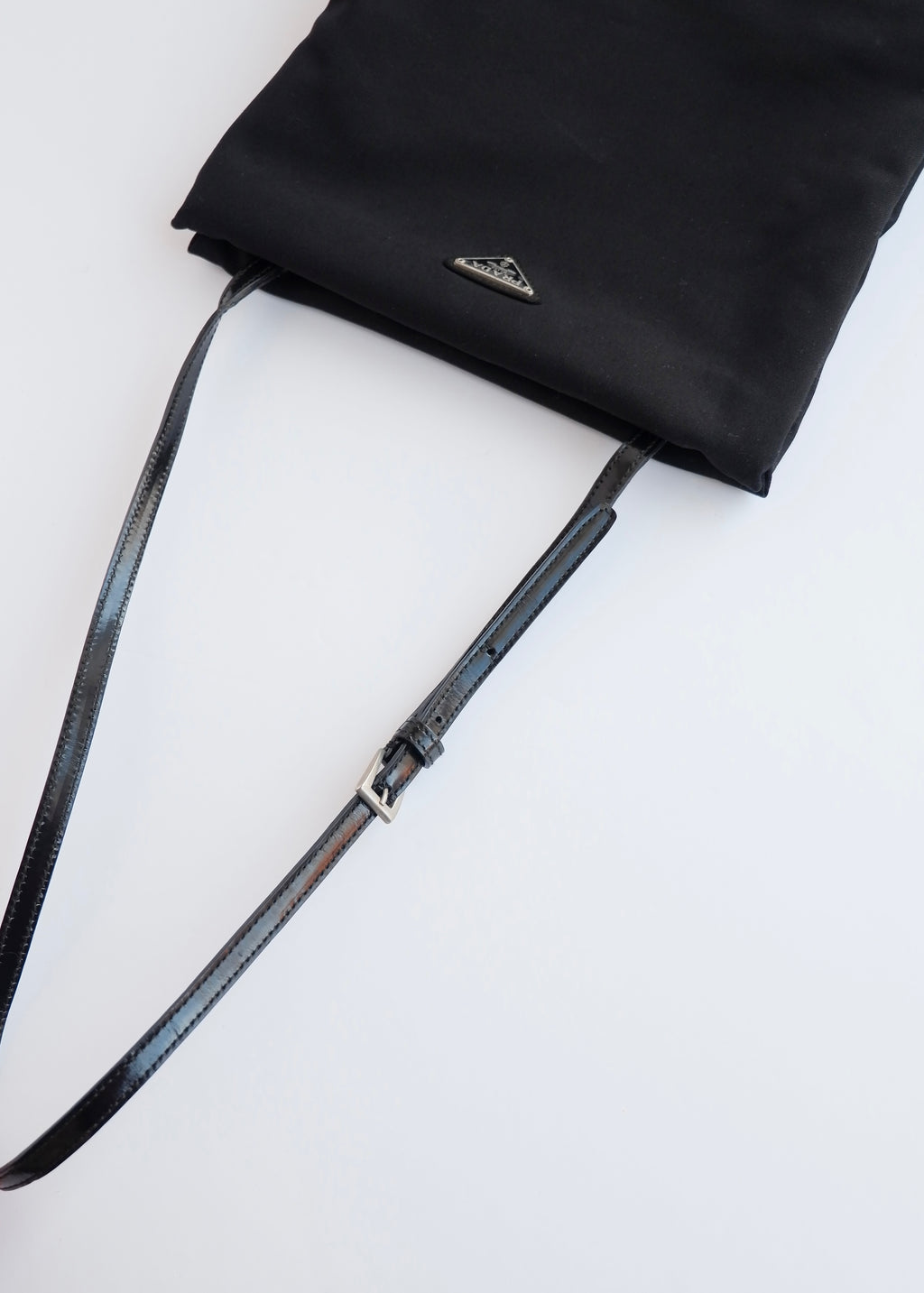Authentic Preowned Prada Black Fabric Long Strap Kisslock Shoulder Bag