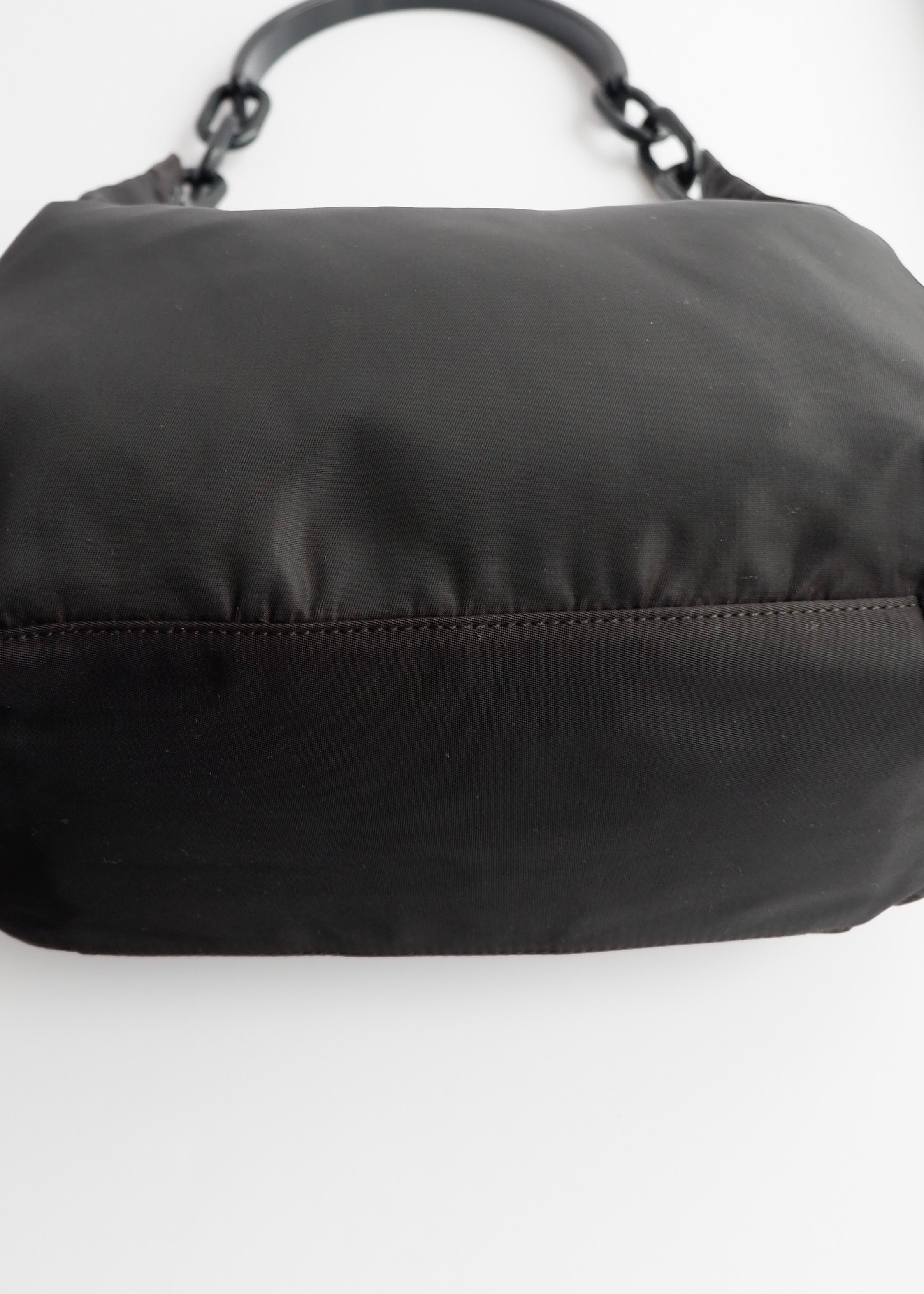Authentic Preowned Prada Black Nylon Hobo Shoulder Bag