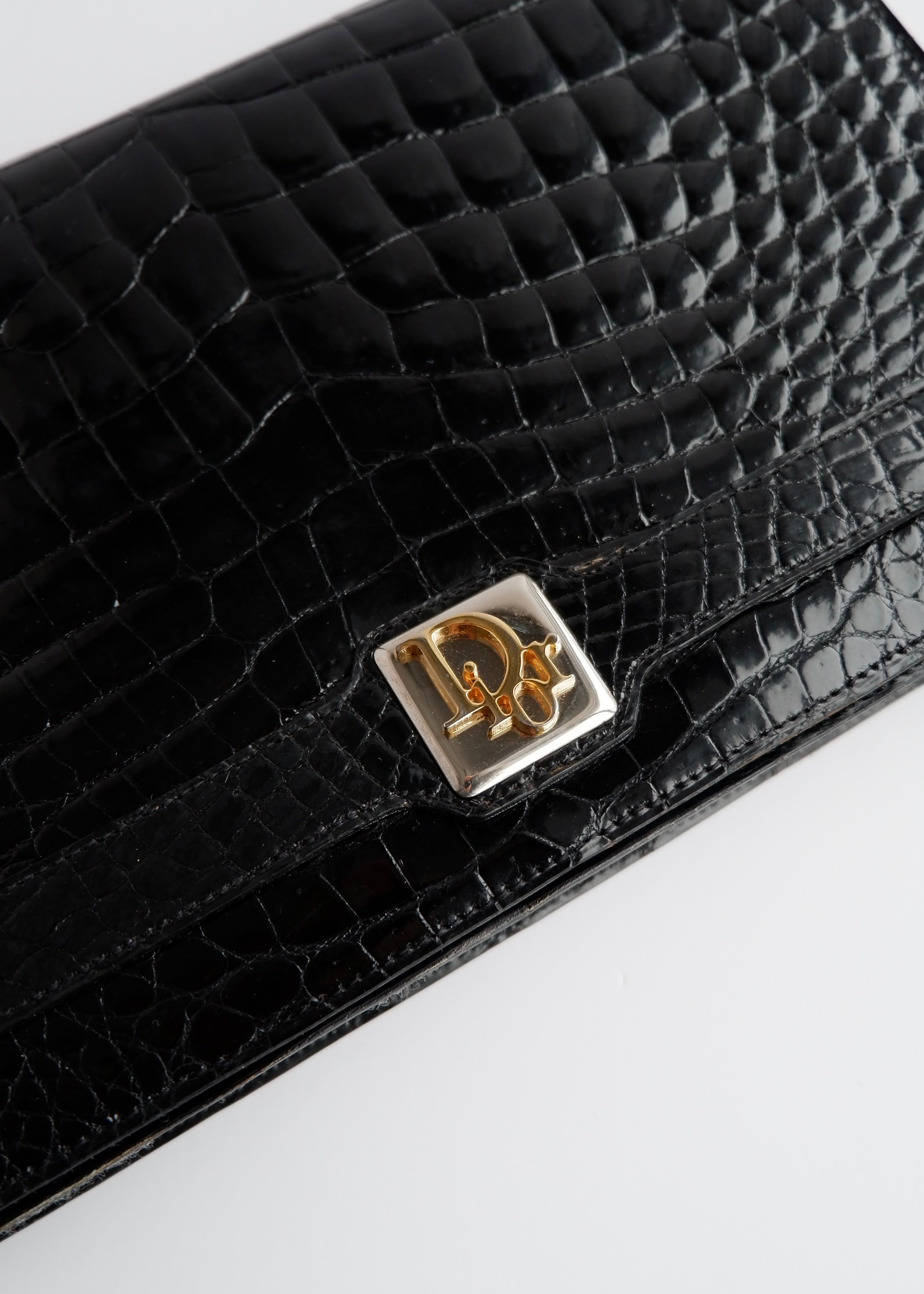 Authentic Preowned Vintage Dior Black Patent Leather Shoulder Bag