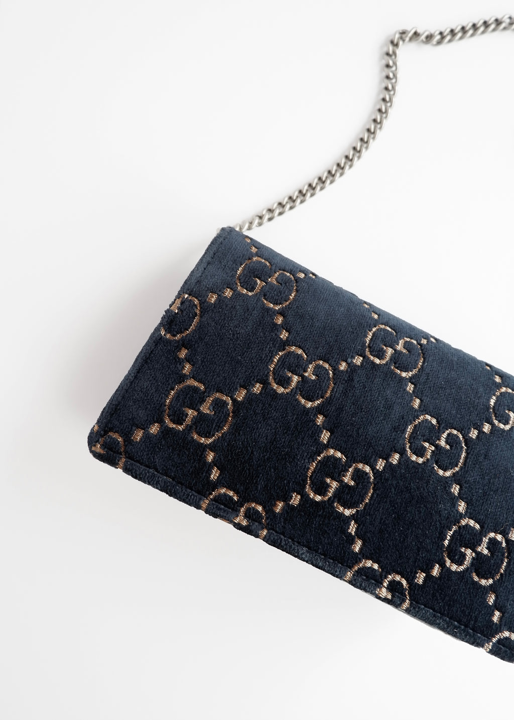 Authentic Preowned Gucci Navy Velvet Super Mini Dionysus Bag