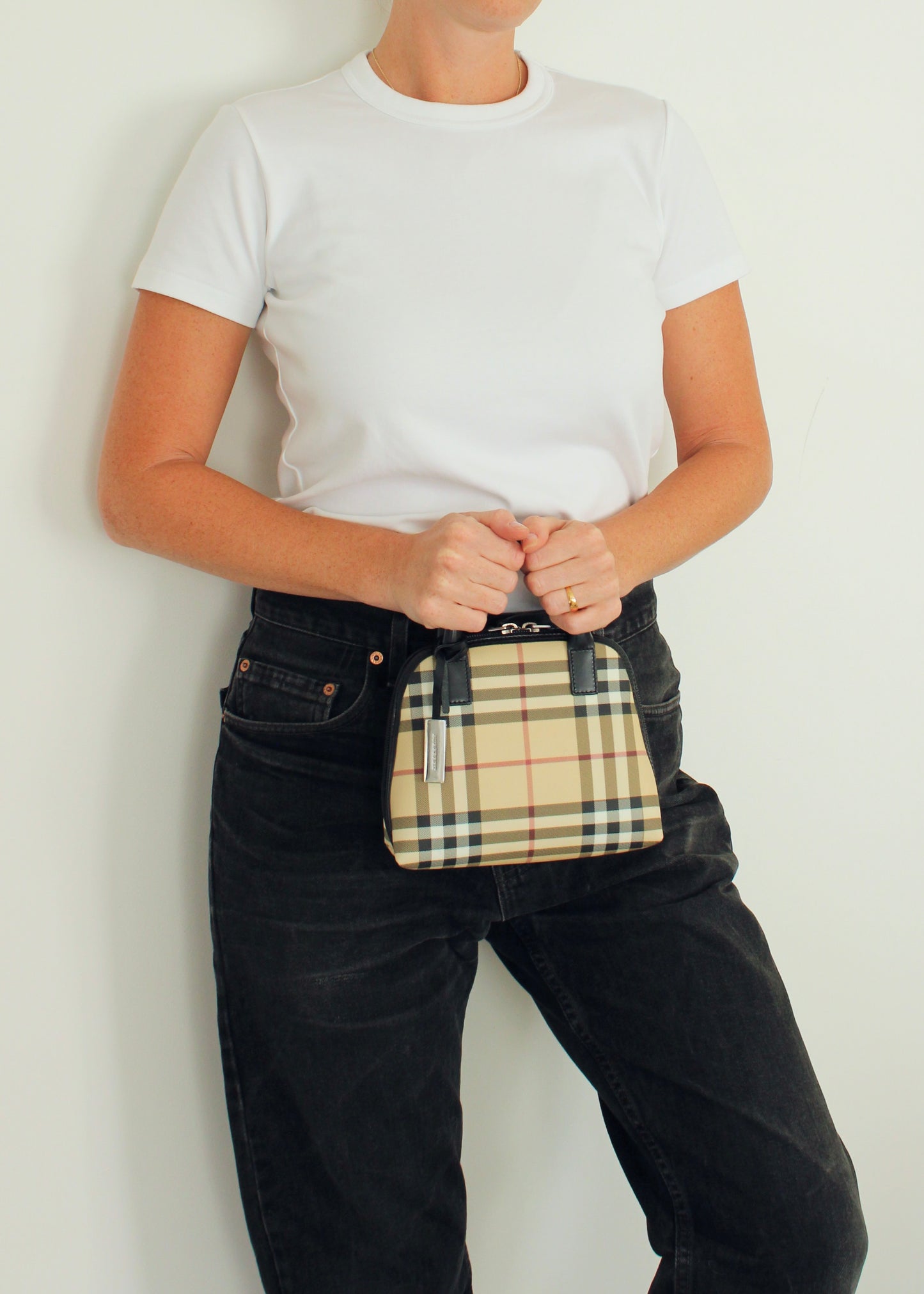 Authentic Preowned Burberry Beige Nova Check Mini Top Handle Bag