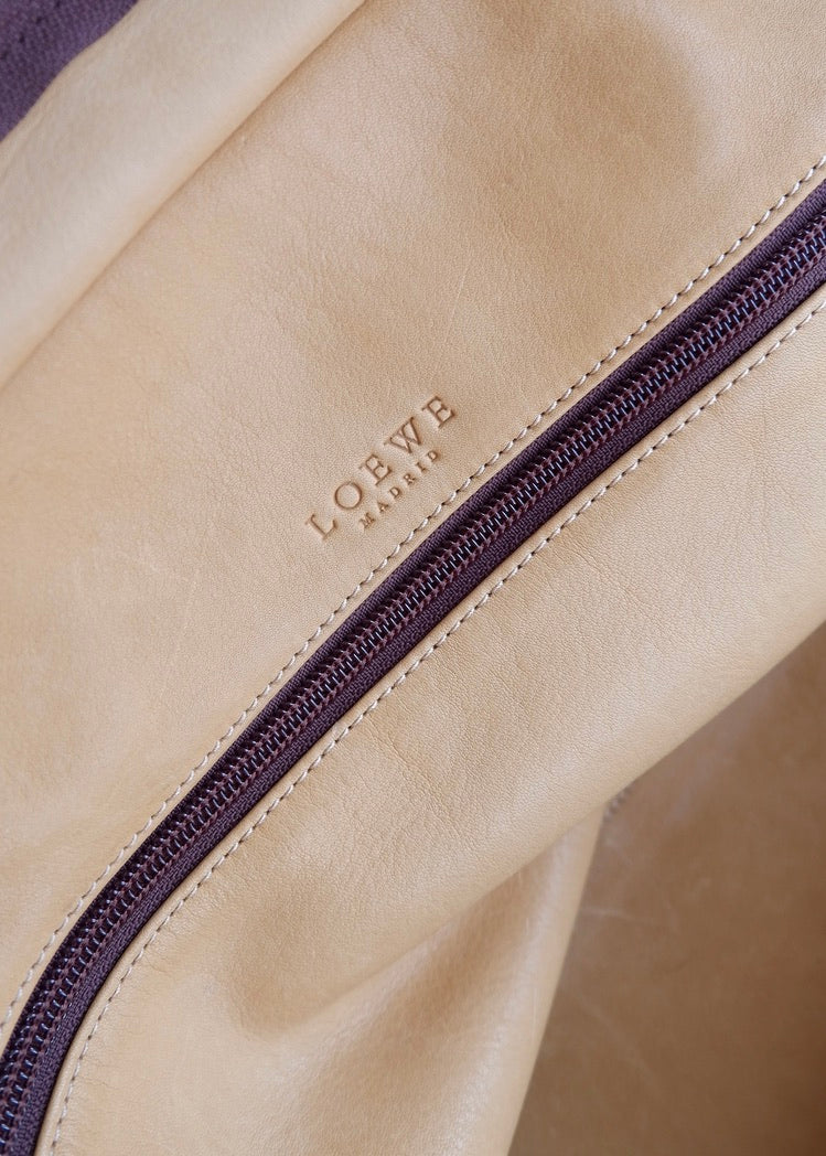 Sac à main Loewe Amazona Grand Modèle en Daim Marron Authentique d'Occasion