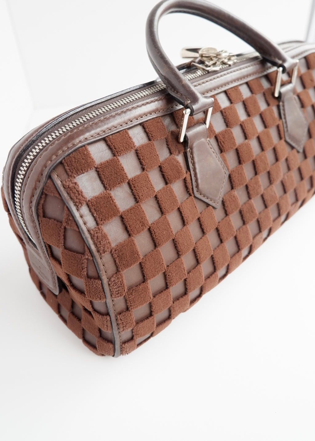 Authentic Preowned Louis Vuitton Damier Cubic Speedy East West Leather Brown Special Edition (Spring 2013) Hand Bag