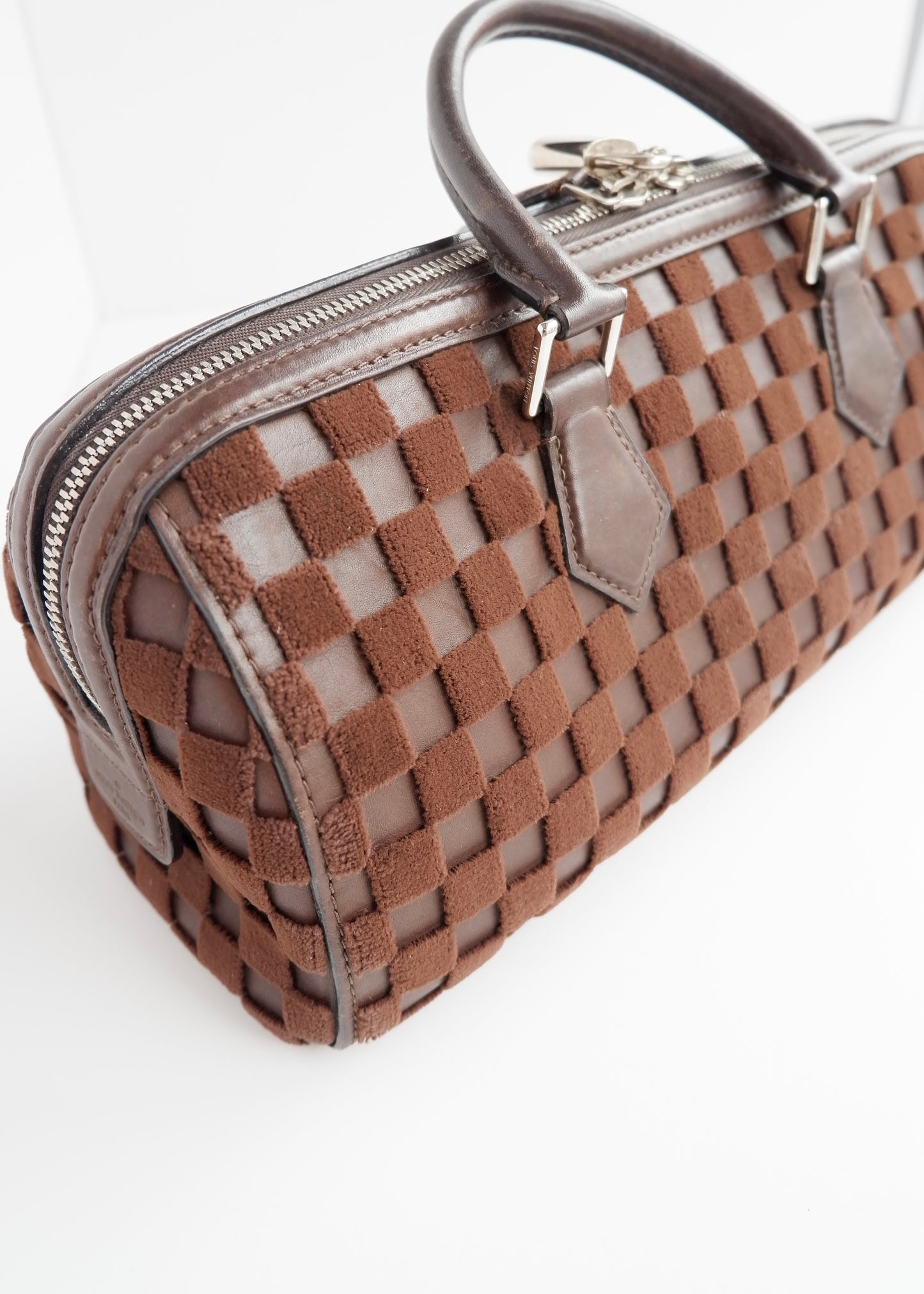 Authentic Preowned Louis Vuitton Damier Cubic Speedy East West Leather Brown Special Edition (Spring 2013) Hand Bag
