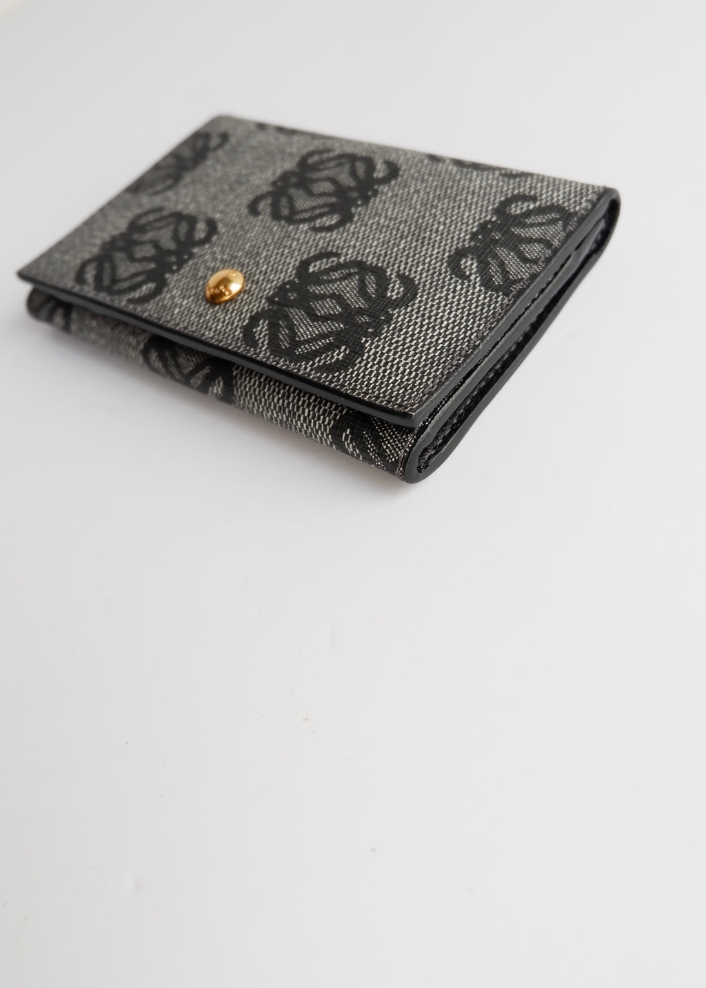 Authentic Preowned Loewe Navy Coated Canvas Anagram Logo Card Holder