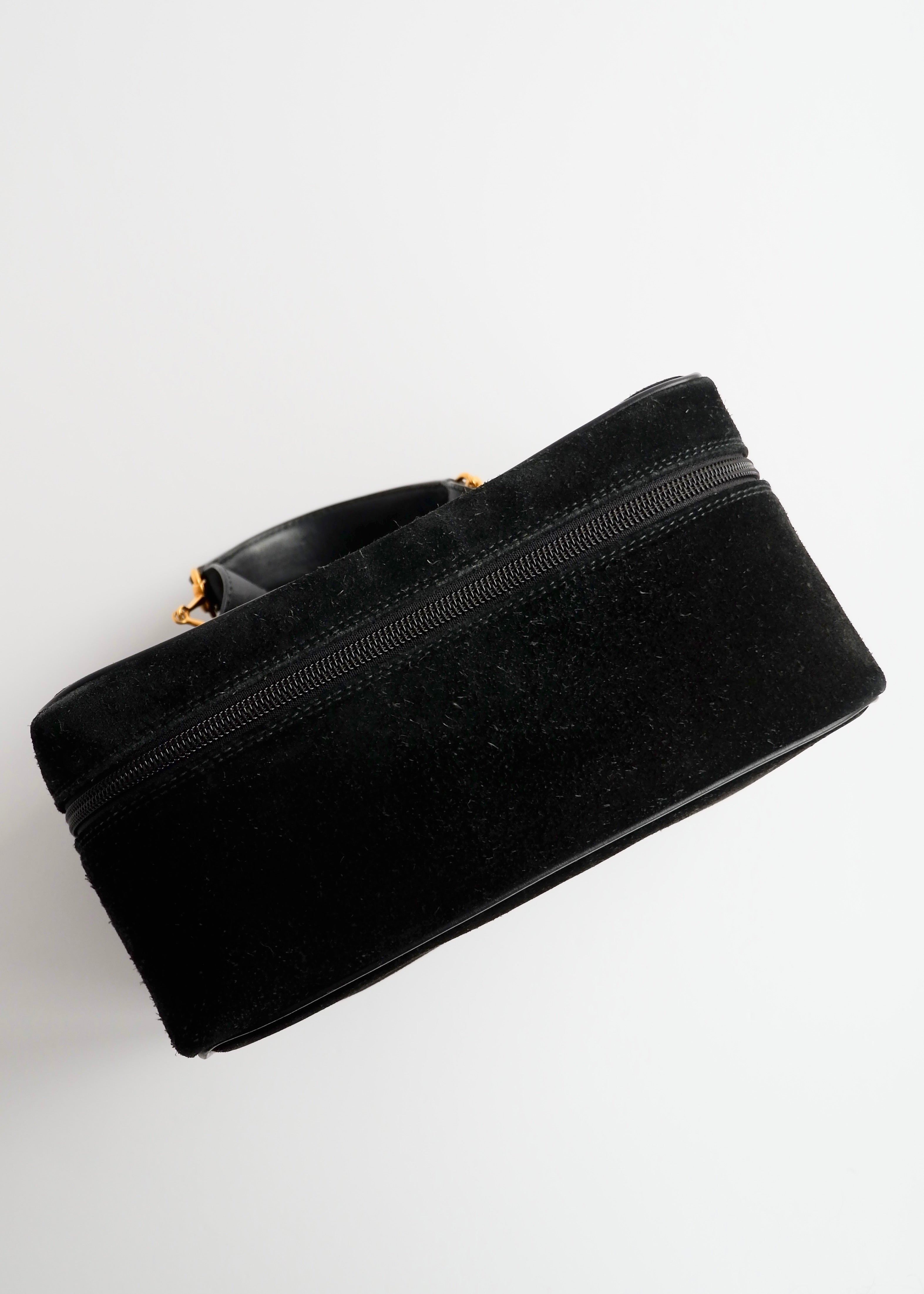 Authentic Preowned Vintage Gucci Black Suede Vanity Bag