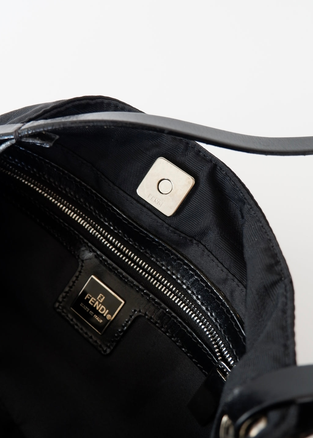 Authentic Preowned Fendi Black Zucca Canvas Shoulder Bag