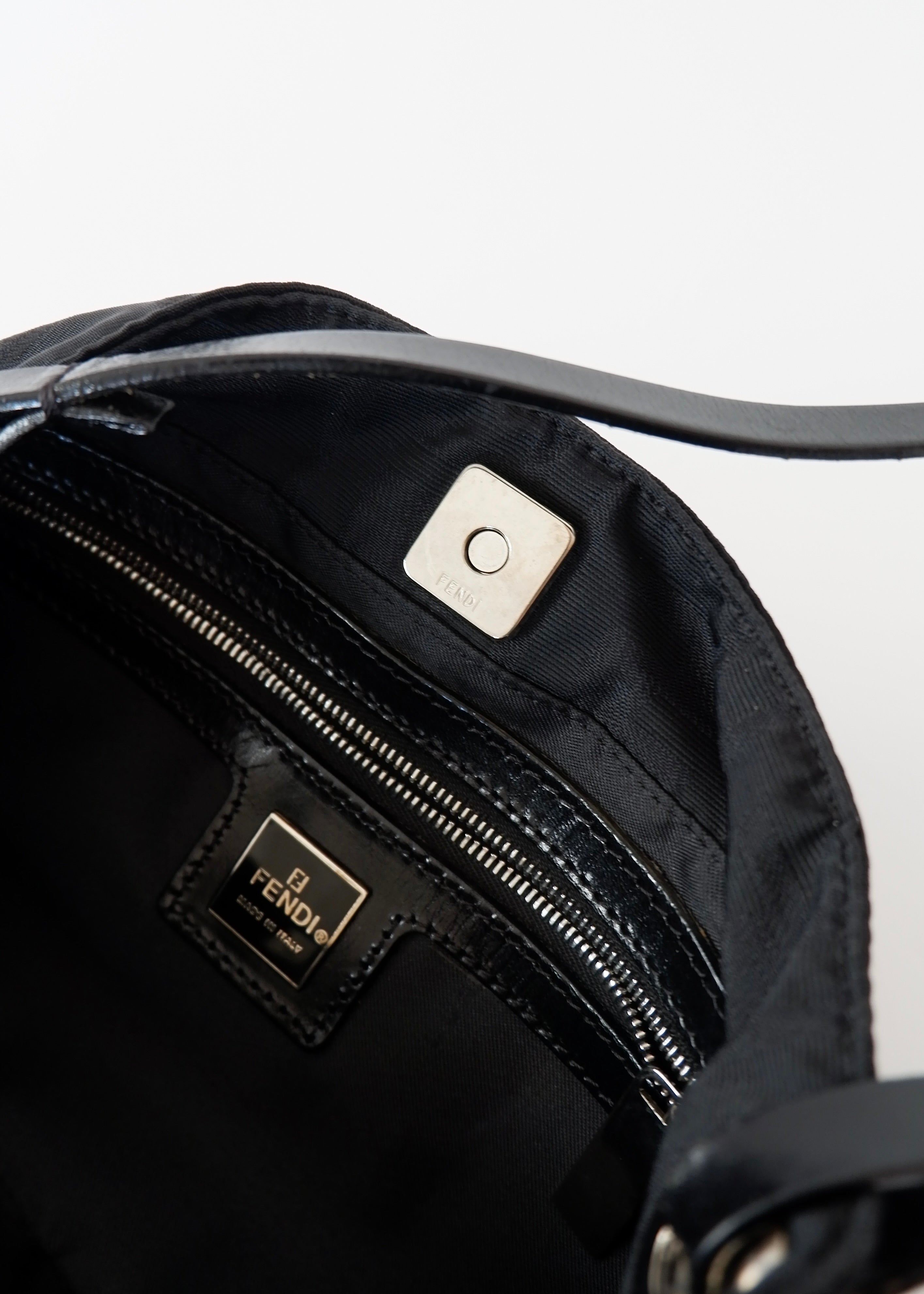 Authentic Preowned Fendi Black Zucca Canvas Shoulder Bag