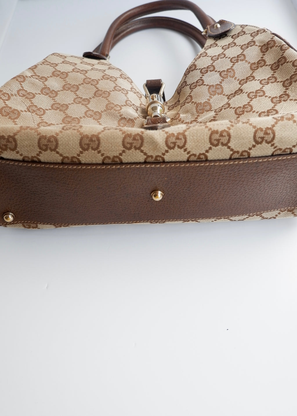 Preowned Gucci Brown GG Canvas Bardot Shoulder Bag