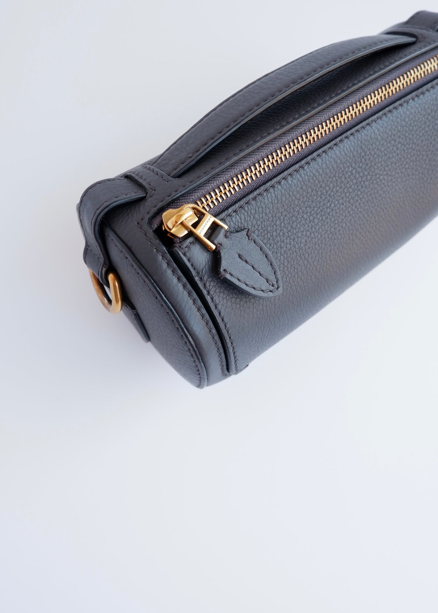 Authentic Preowned Burberry Navy Leather Barrel Two Way Bag