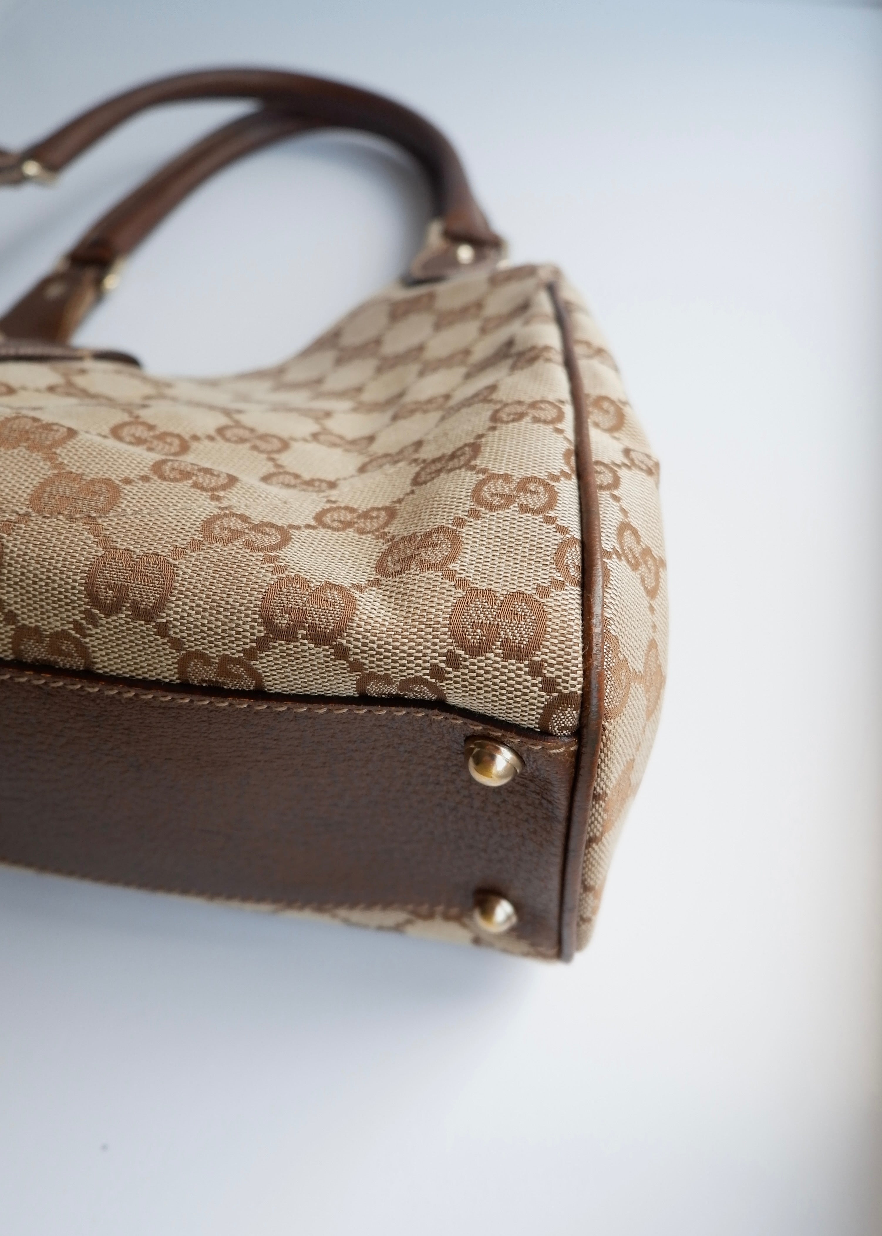 Preowned Gucci Brown GG Canvas Bardot Shoulder Bag