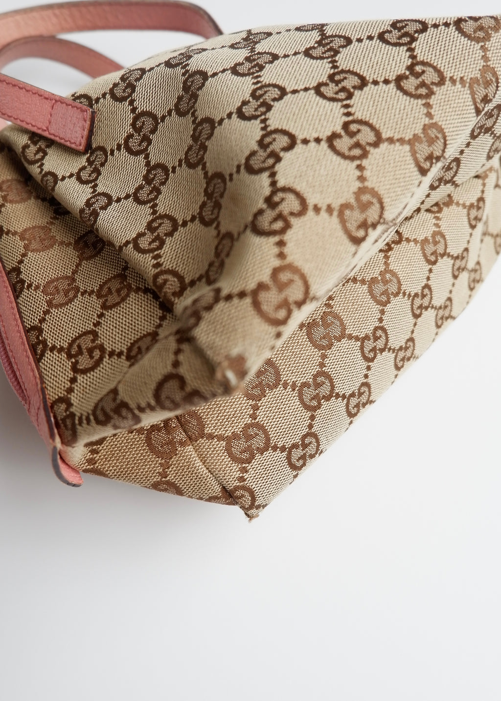 Authentic Preowned Gucci GG Canvas Pink Tofu Handbag