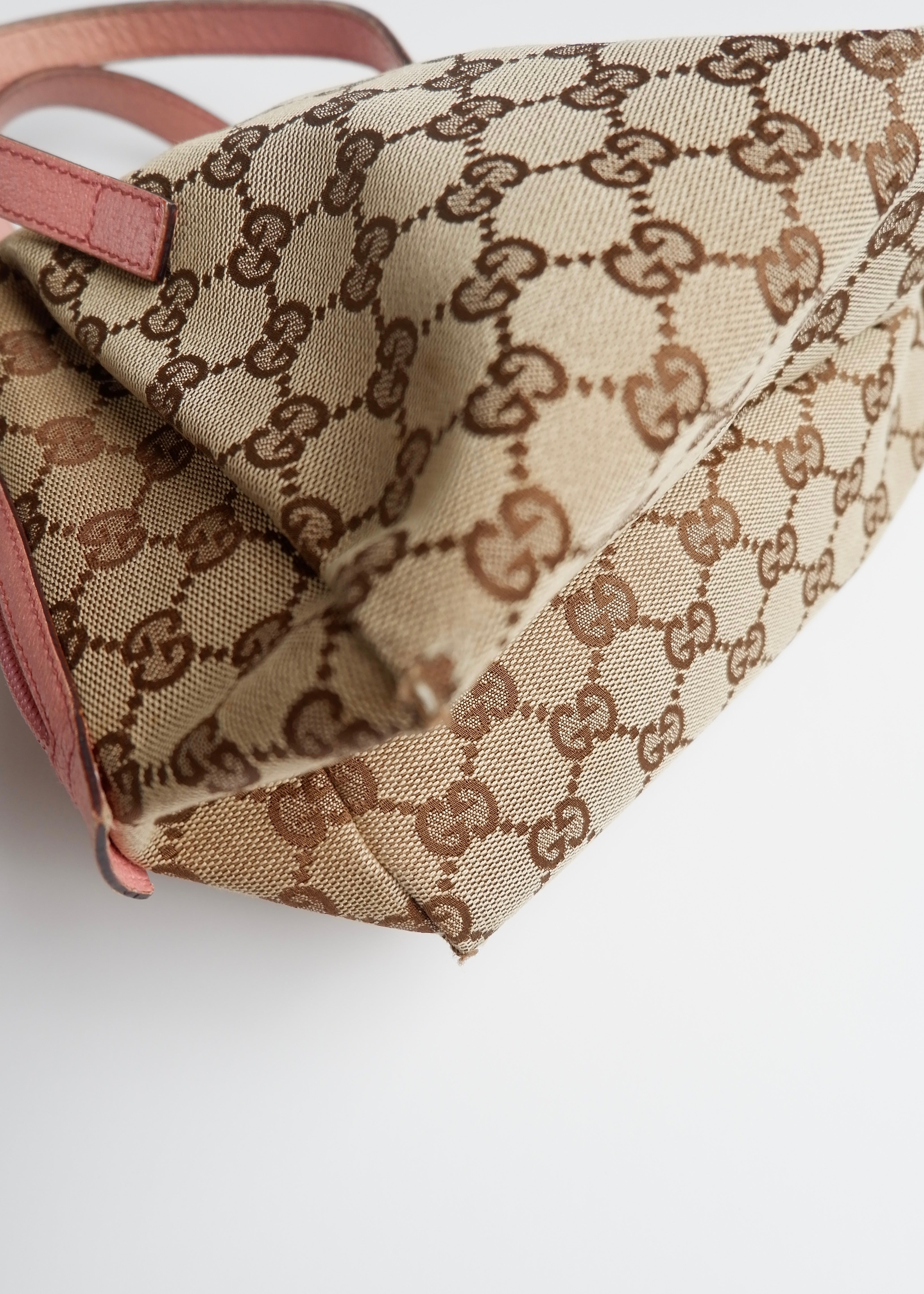 Authentic Preowned Gucci GG Canvas Pink Tofu Handbag