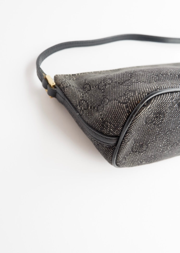 Authentic Preowned Gucci Black GG Canvas Boat Pochette