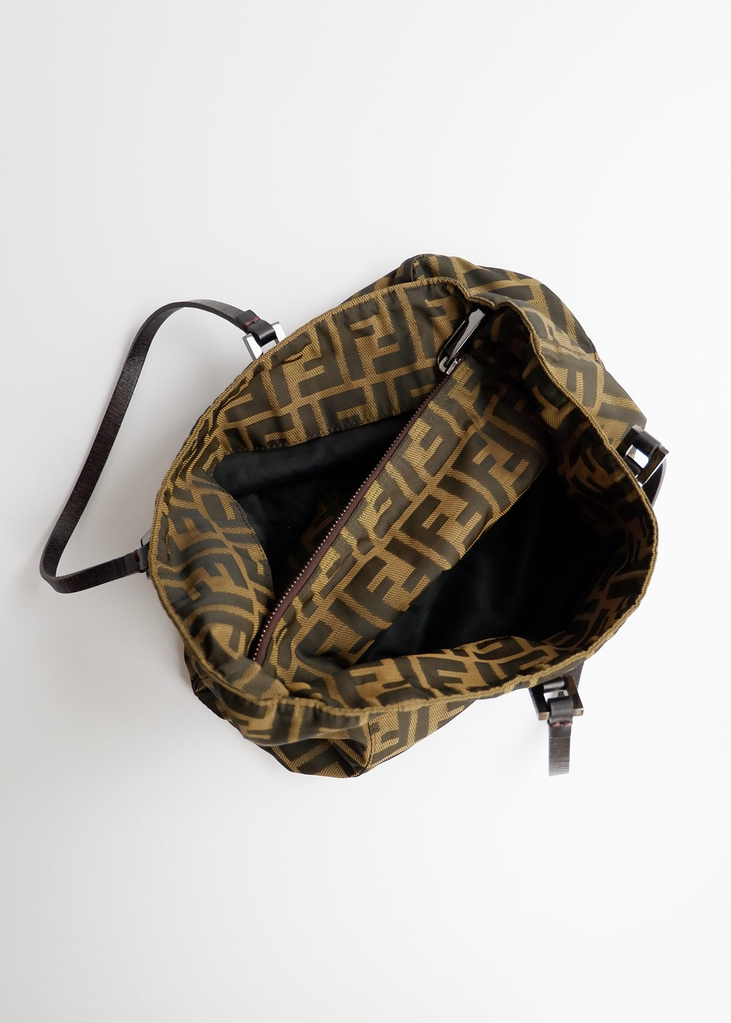 Sac à main Fendi d'occasion authentique vintage en toile Zucca marron
