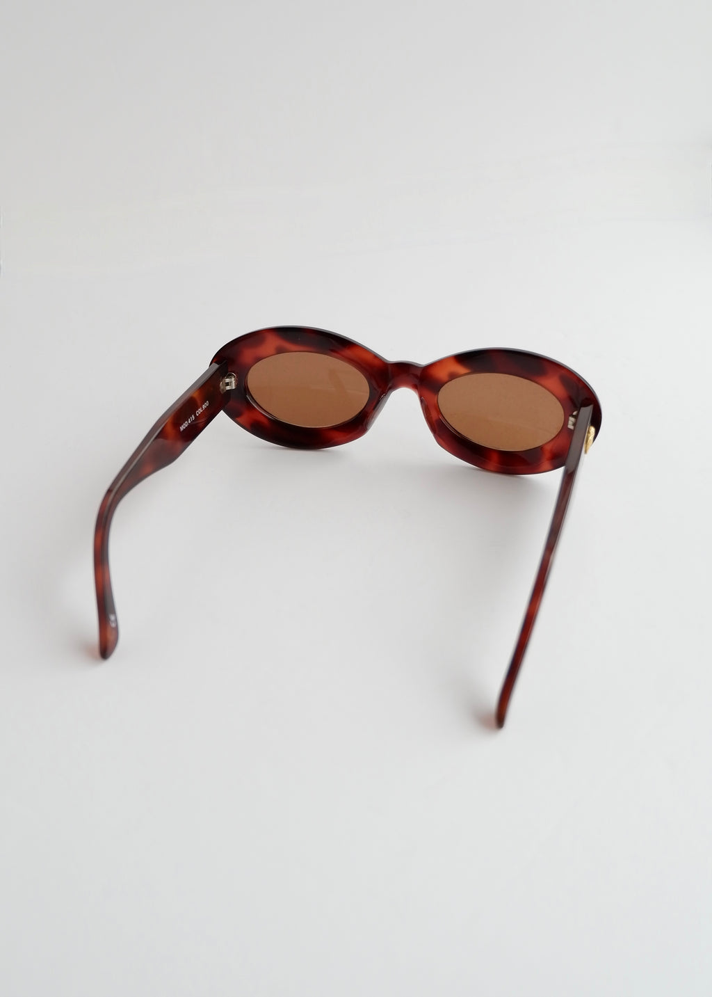 Authentic Preowned Vintage Versace Brown Tortoise Round Frame Sunglasses