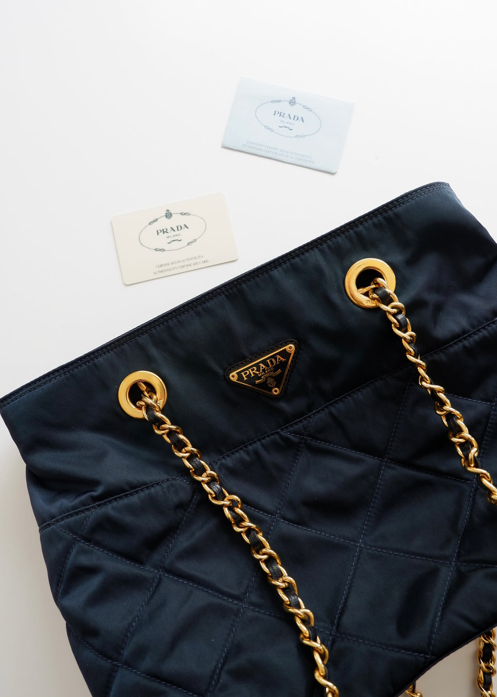 Authentic Preowned Prada Navy Quilted Nylon Shoulder Bag