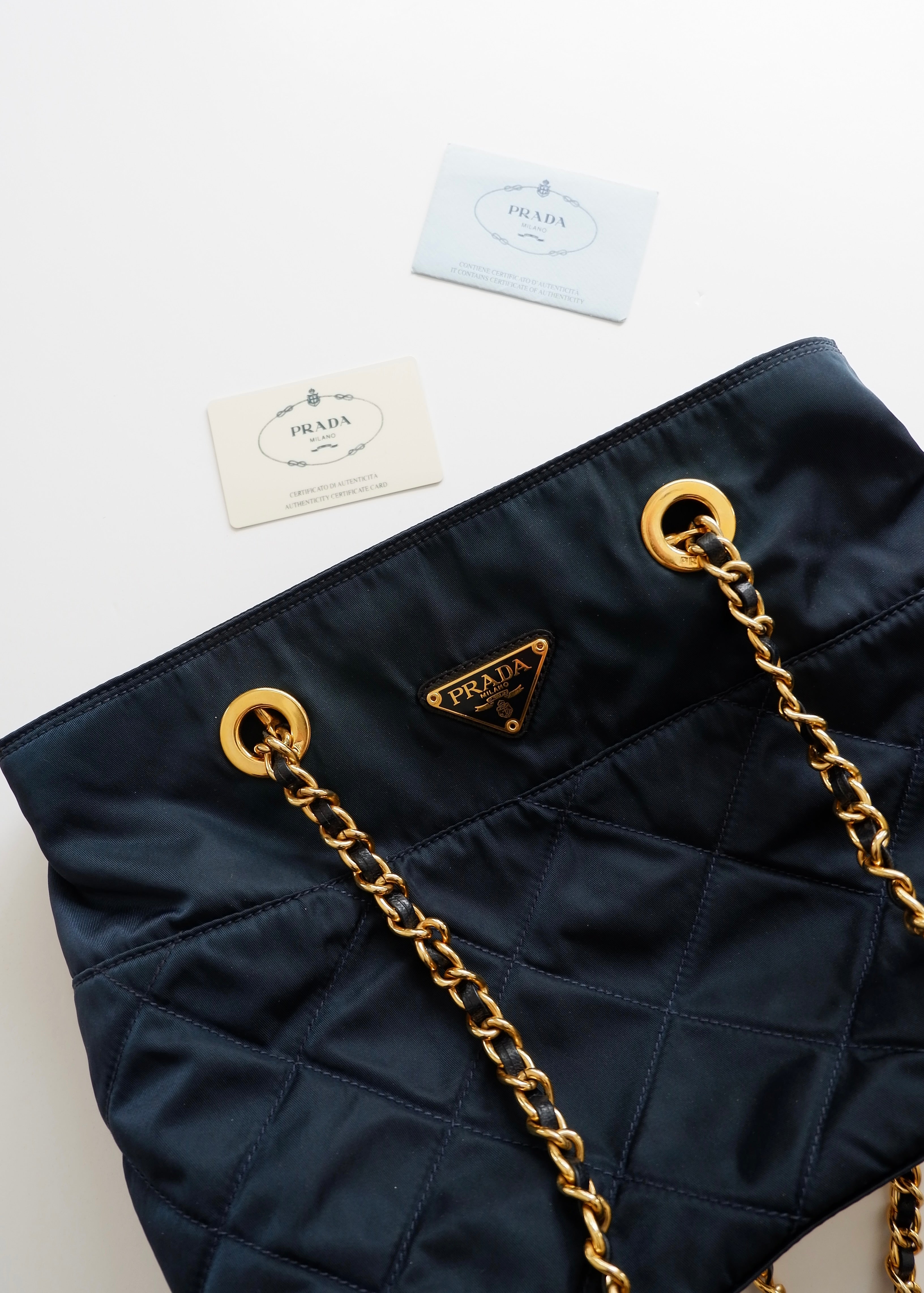 Authentic Preowned Prada Navy Quilted Nylon Shoulder Bag