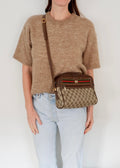 Authentic Preowned Vintage Gucci Brown GG Coated Canvas Crossbody Bag