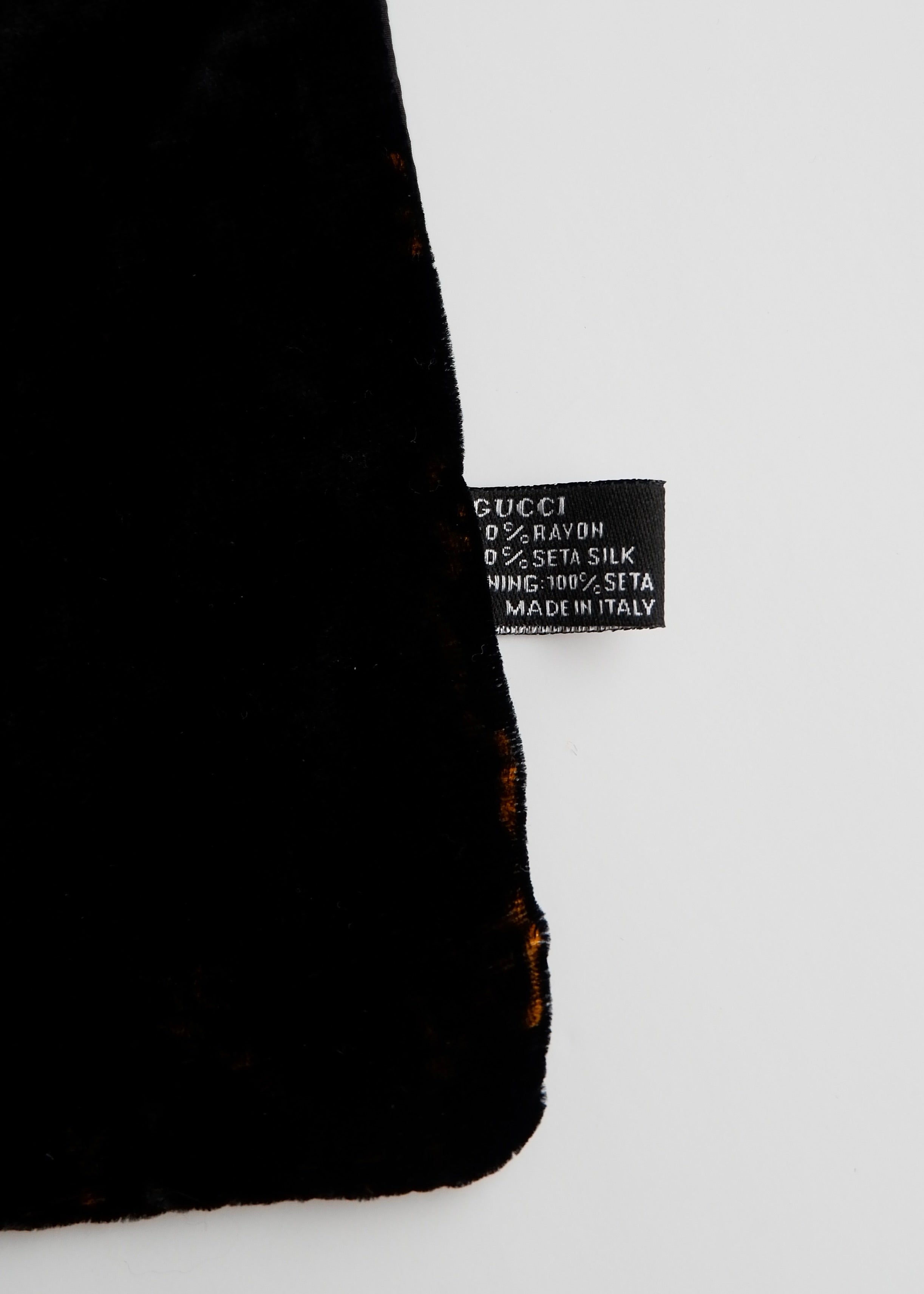 Authentic Preowned Gucci Black/Gold GG Logo Velvet Scarf
