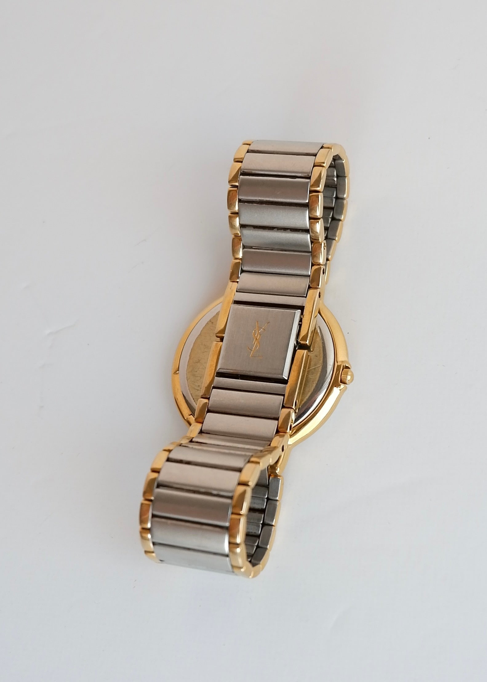 Montre YSL authentique d'occasion, ton argent/or