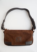 Sac bandoulière Loewe d'occasion authentique en daim marron