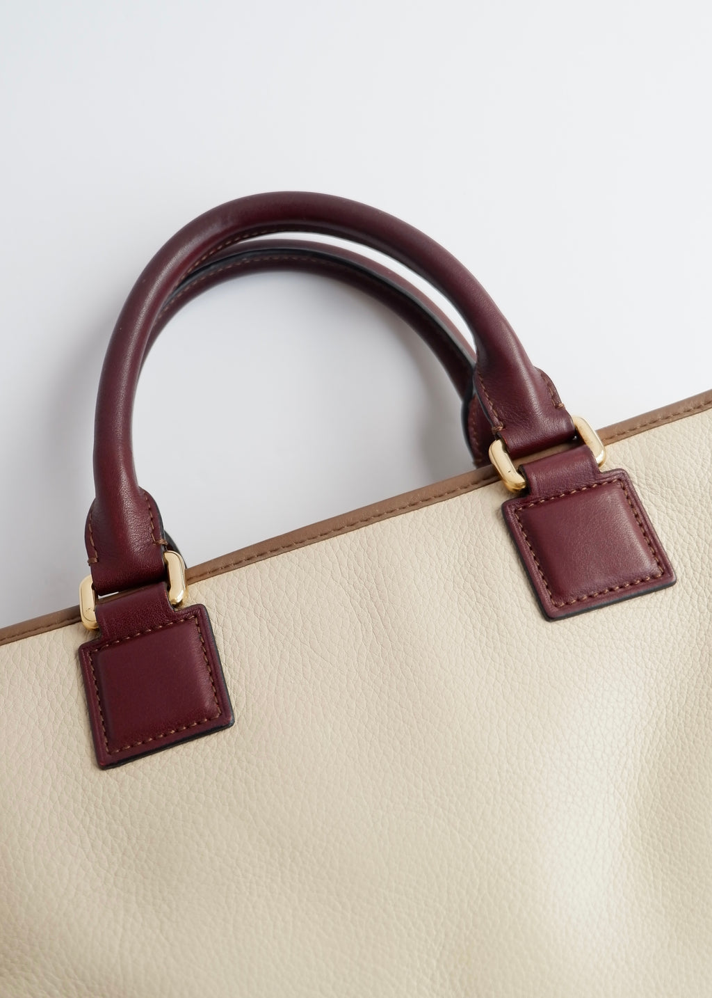 Authentic Preowned Loewe Tricolor (Beige/Brown/Burgundy) Leather Amazona 28 Handbag GHW