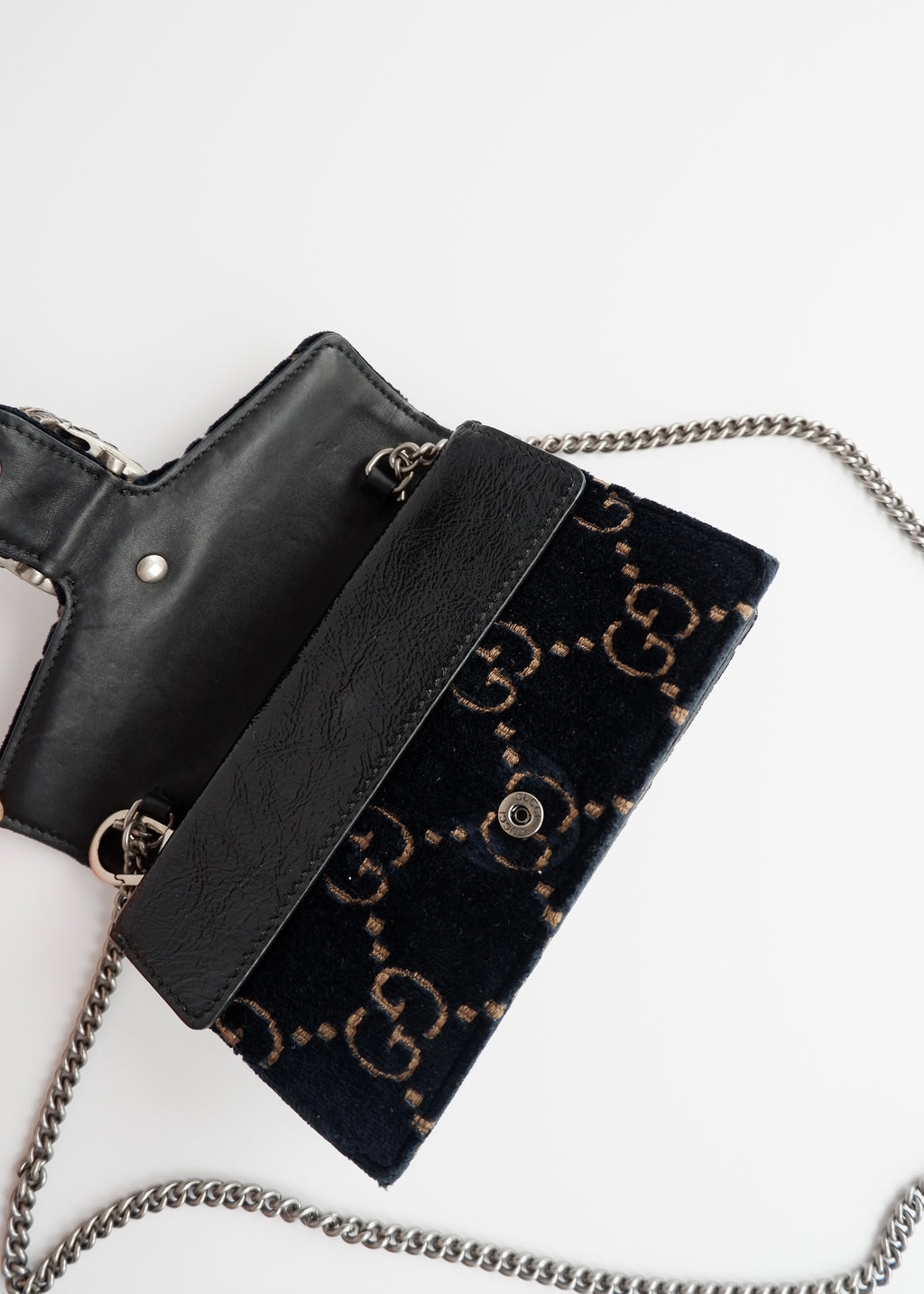 Authentic Preowned Gucci Navy Velvet Super Mini Dionysus Bag