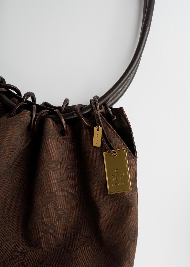 Authentic Preowned Gucci Brown GG Canvas Long Strap Shoulder Bag
