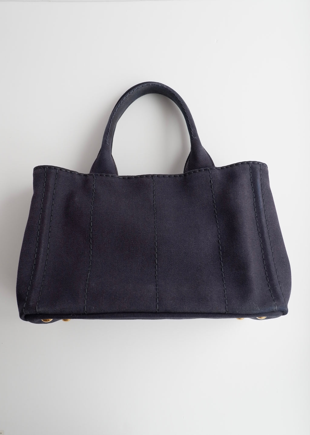 Authentic Preowned Prada Navy Canvas Canapa Two Way Bag