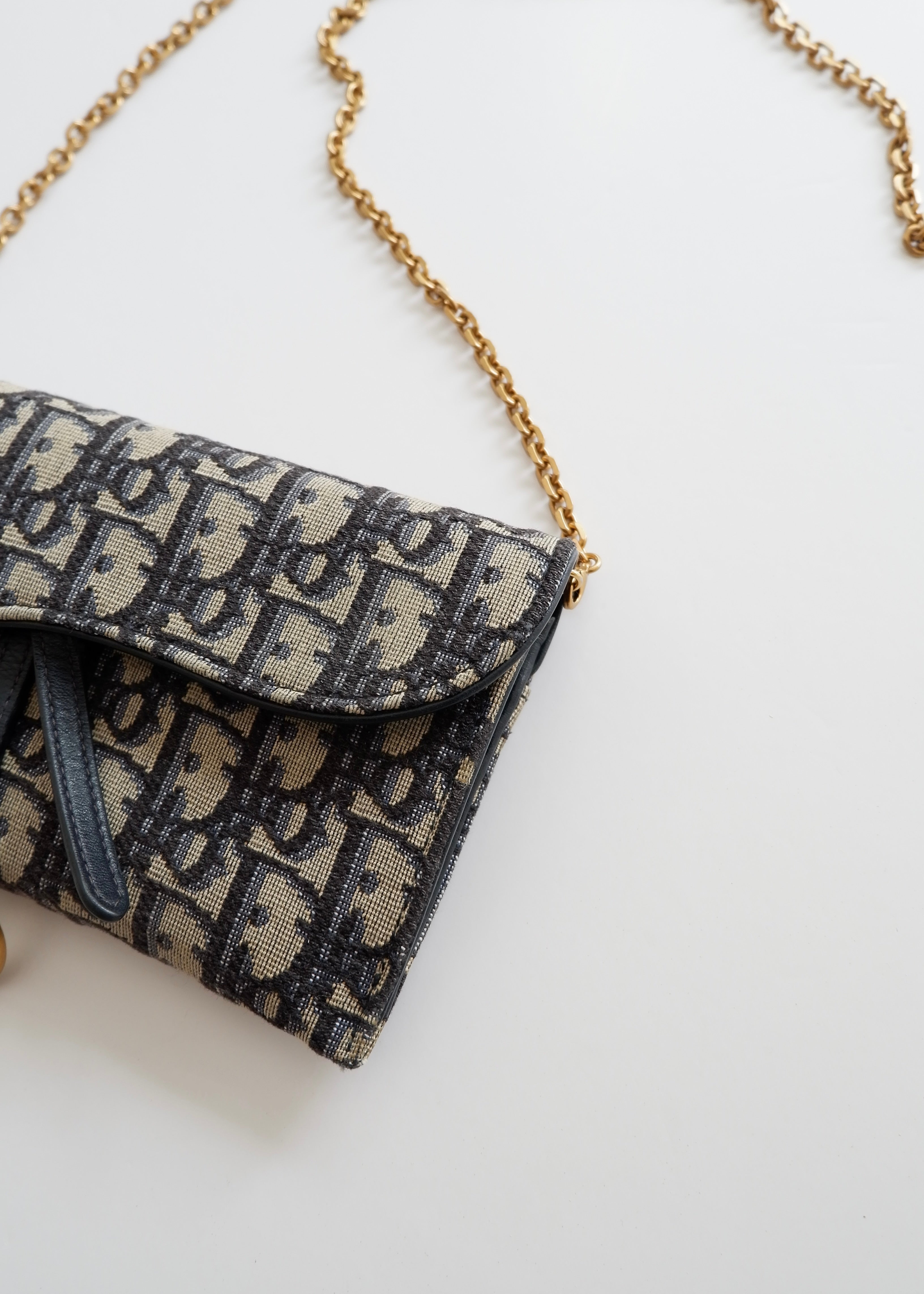 Authentic Preowned Dior Navy Oblique WOC Crossbody Bag