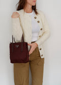 Authentic Preowned Prada Brown Nylon Leather Handle Handbag