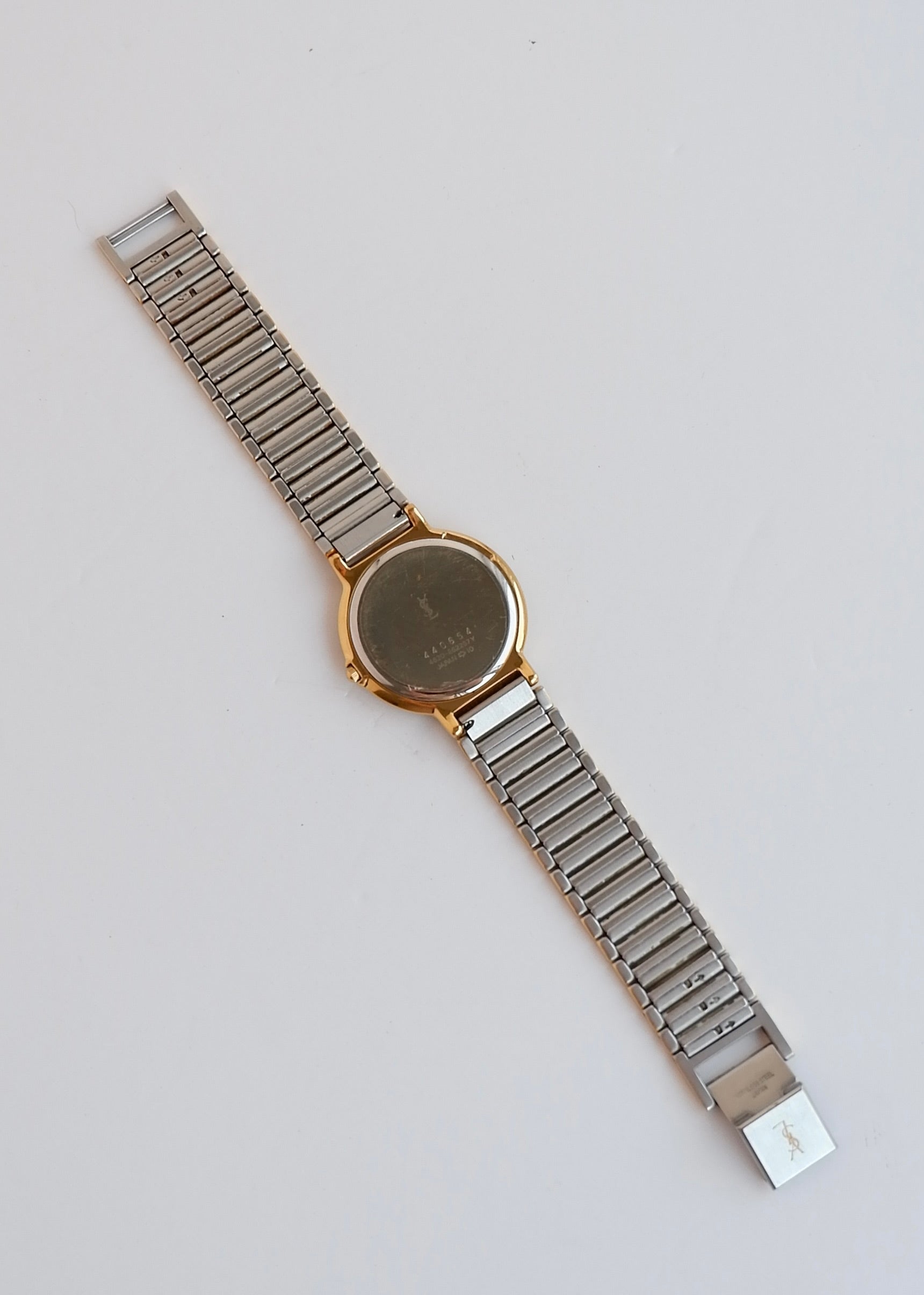 Montre YSL authentique d'occasion, ton argent/or
