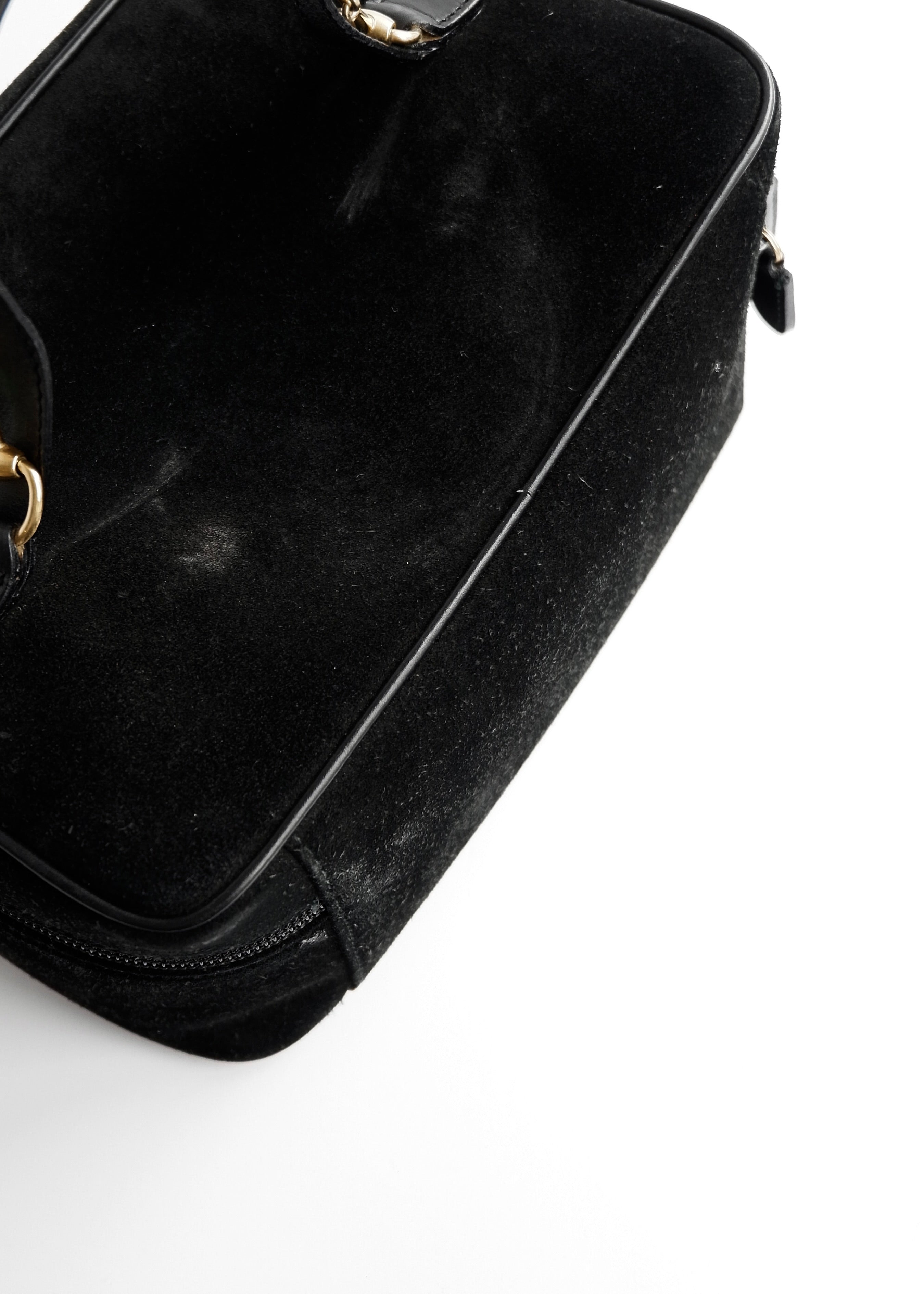 Authentic Preowned Vintage Gucci Black Suede Vanity Bag