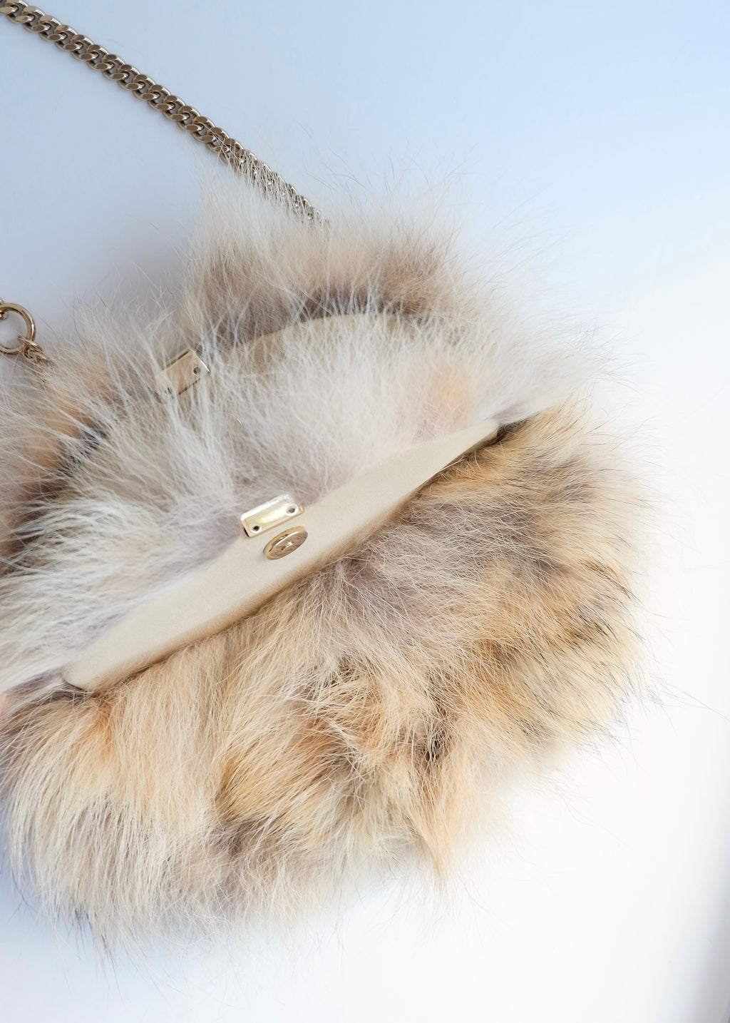 Preowned Chloé Brown Leather/ Fur Georgia Belt Bag