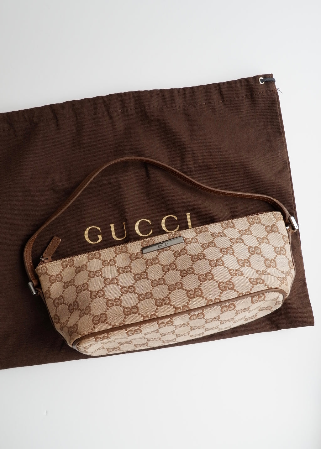 Authentic Preowned Gucci Brown GG Canvas Boat Pochette