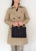 Sac cabas Hermes Fourre Tout PM toile marine authentique d'occasion