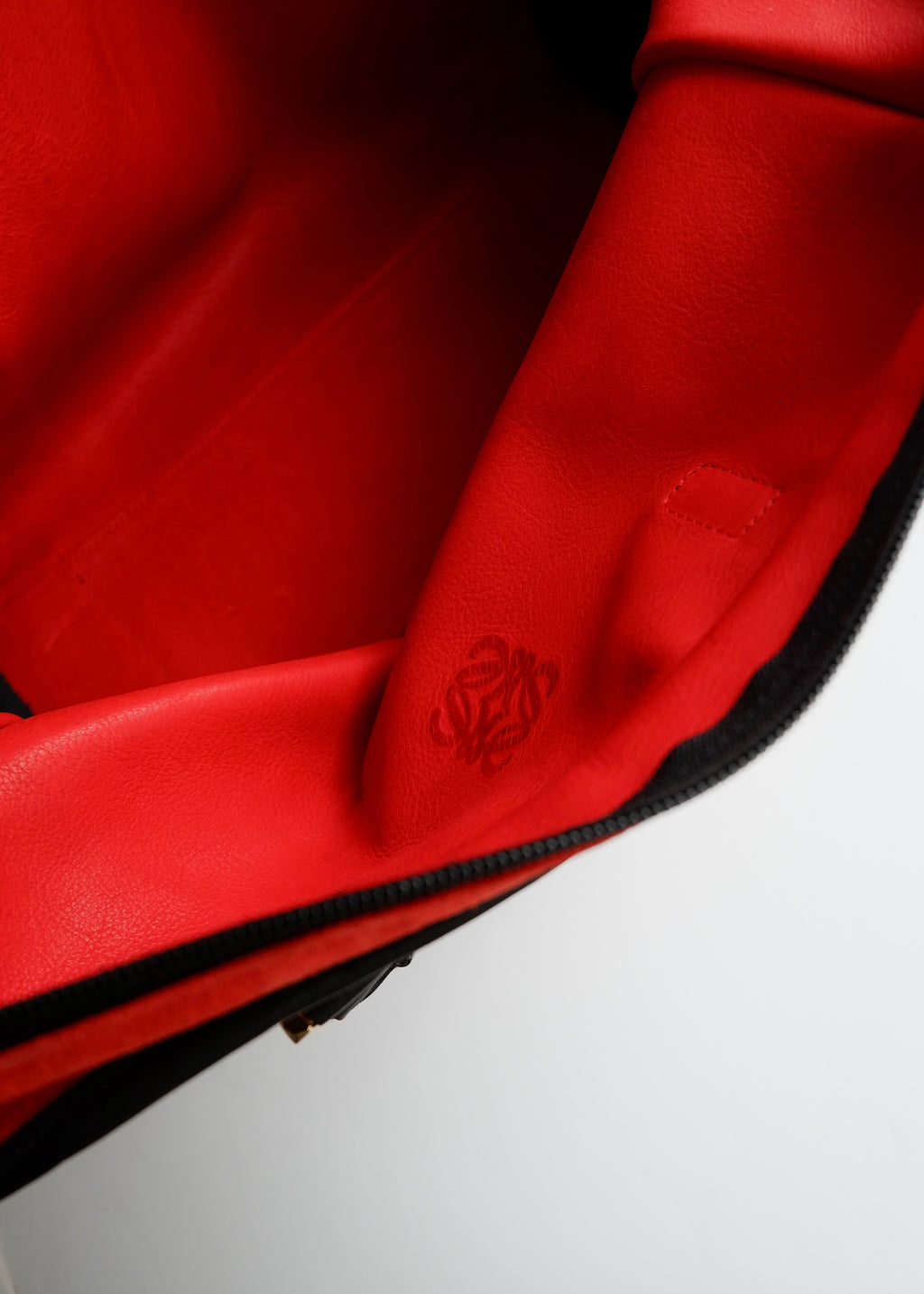 Preowned Loewe Red/Black Suede Amazona Handbag
