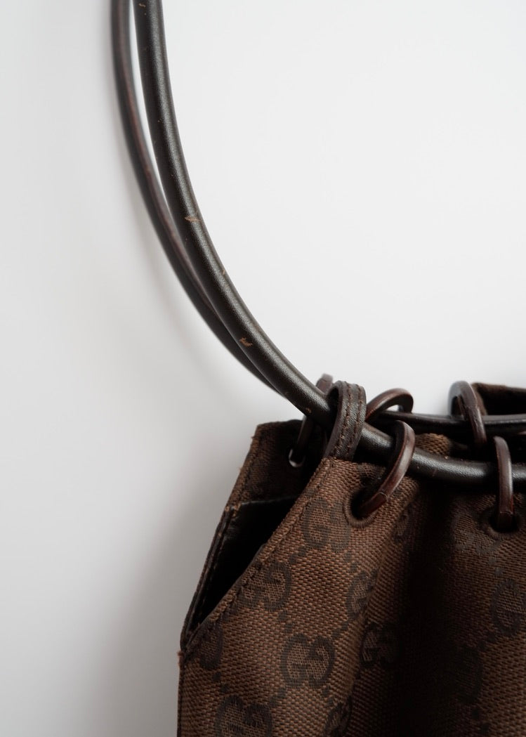 Authentic Preowned Gucci Brown GG Canvas Long Strap Shoulder Bag